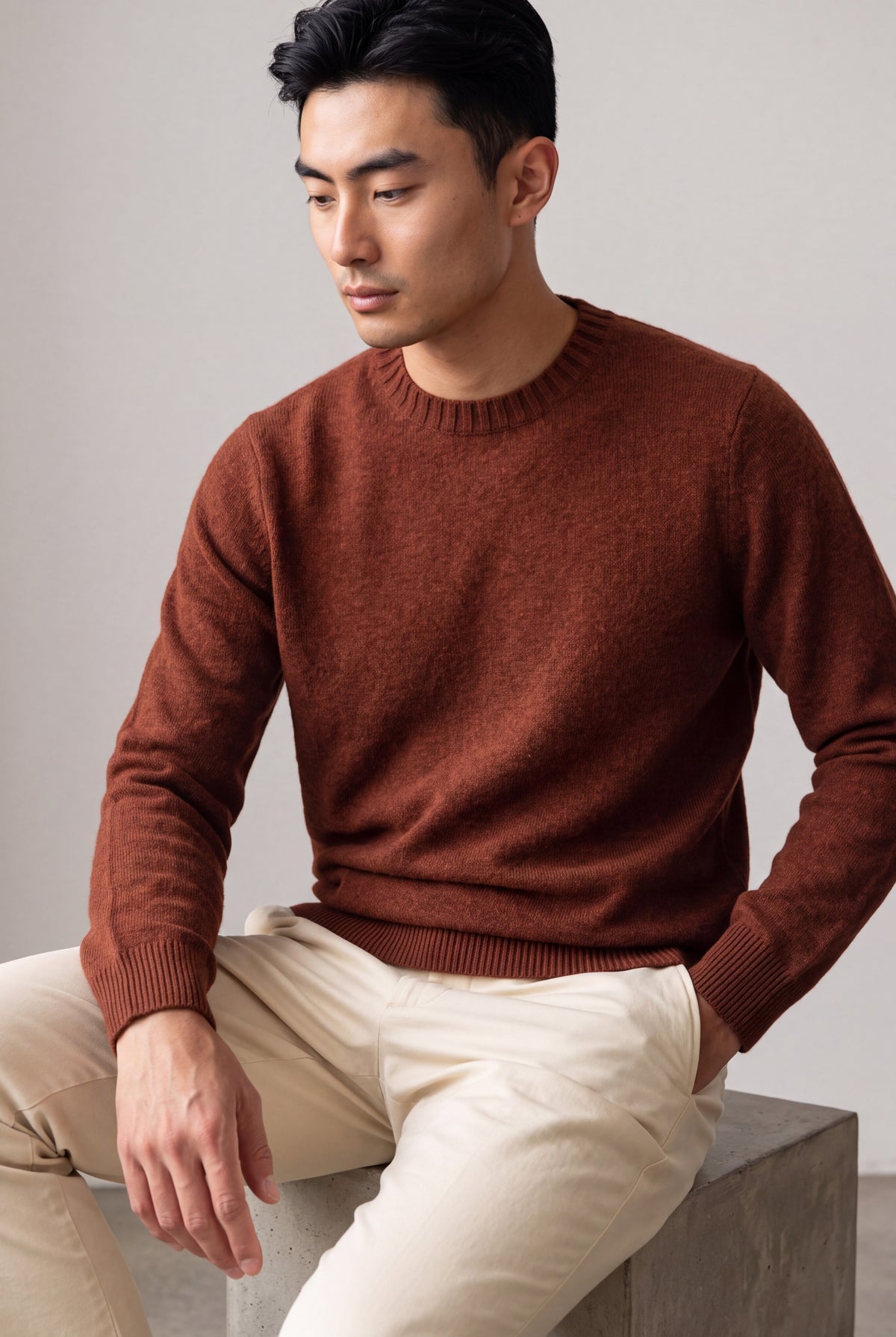 Girocollo Nuvola Laterizio 100% Cashmere