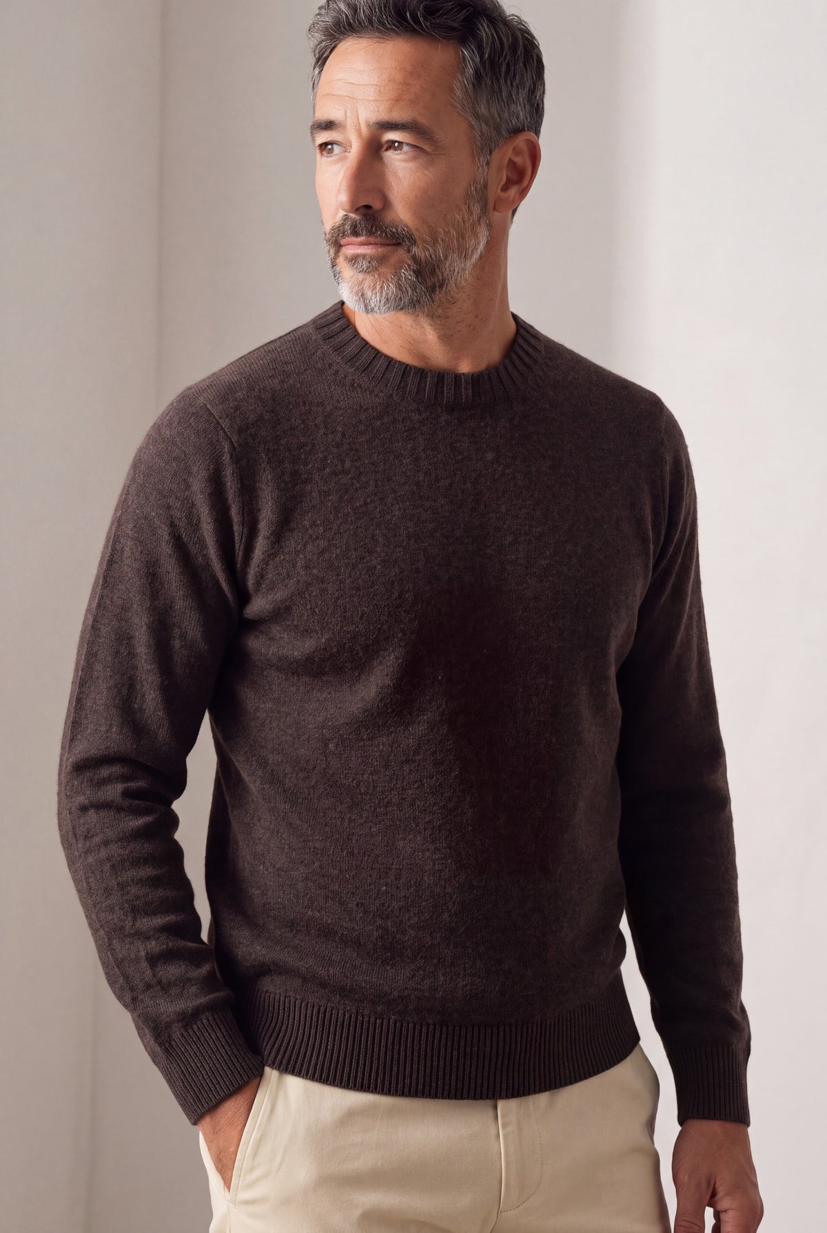Girocollo Nuvola Peat 100% Cashmere