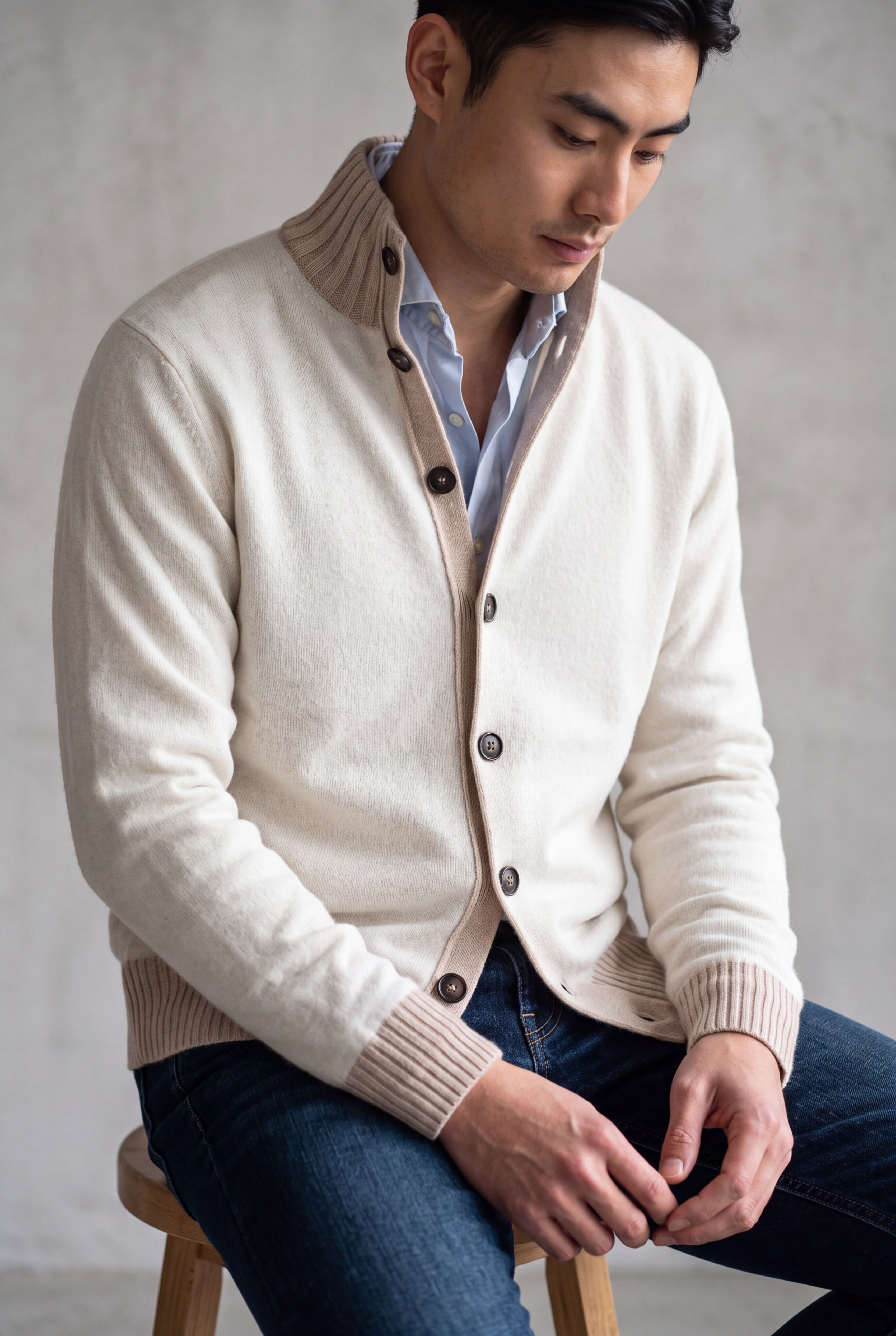 8 Bottoni Nougatwhite 100% Cashmere