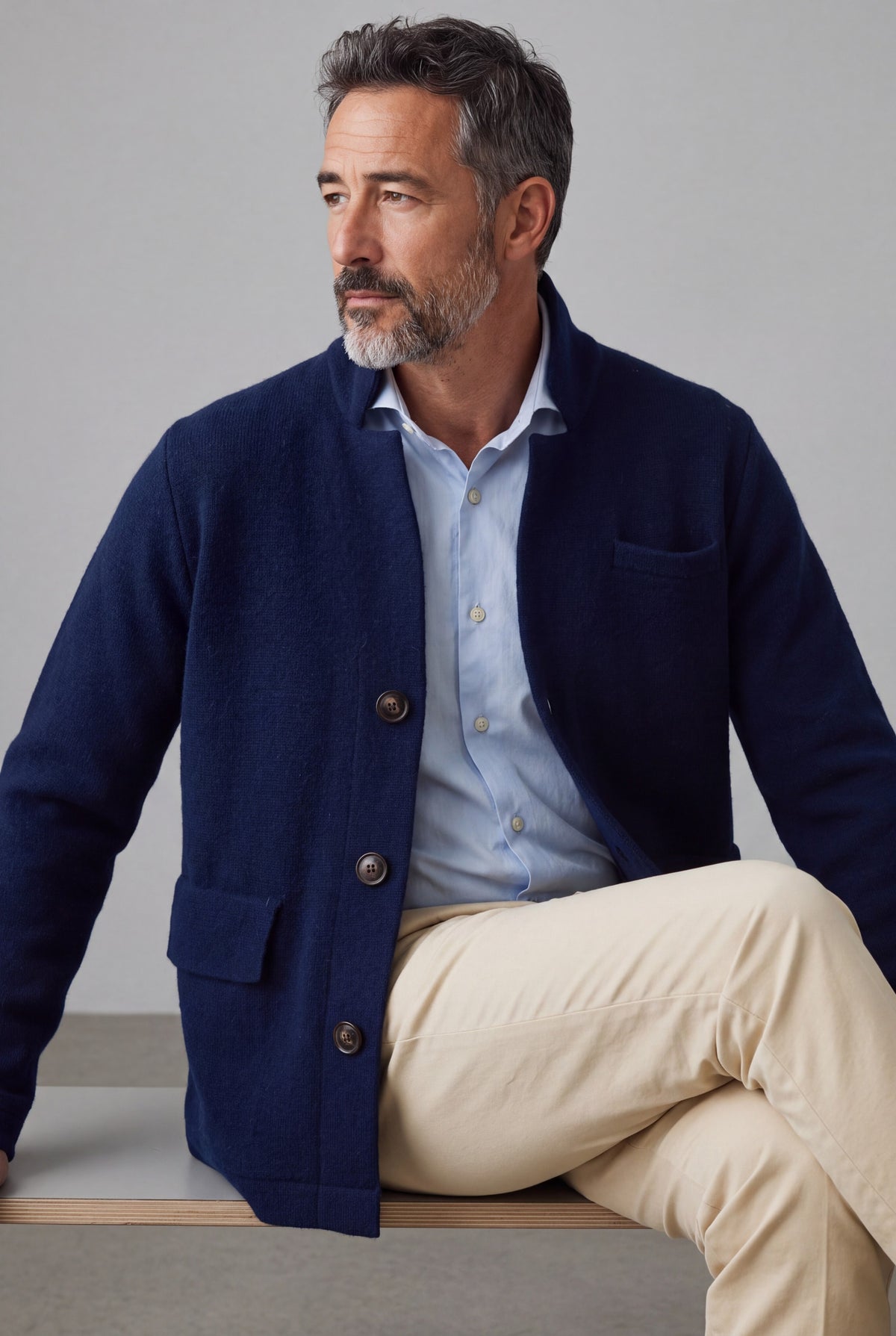 Maglia Blazer Peacoat 100% Cashmere