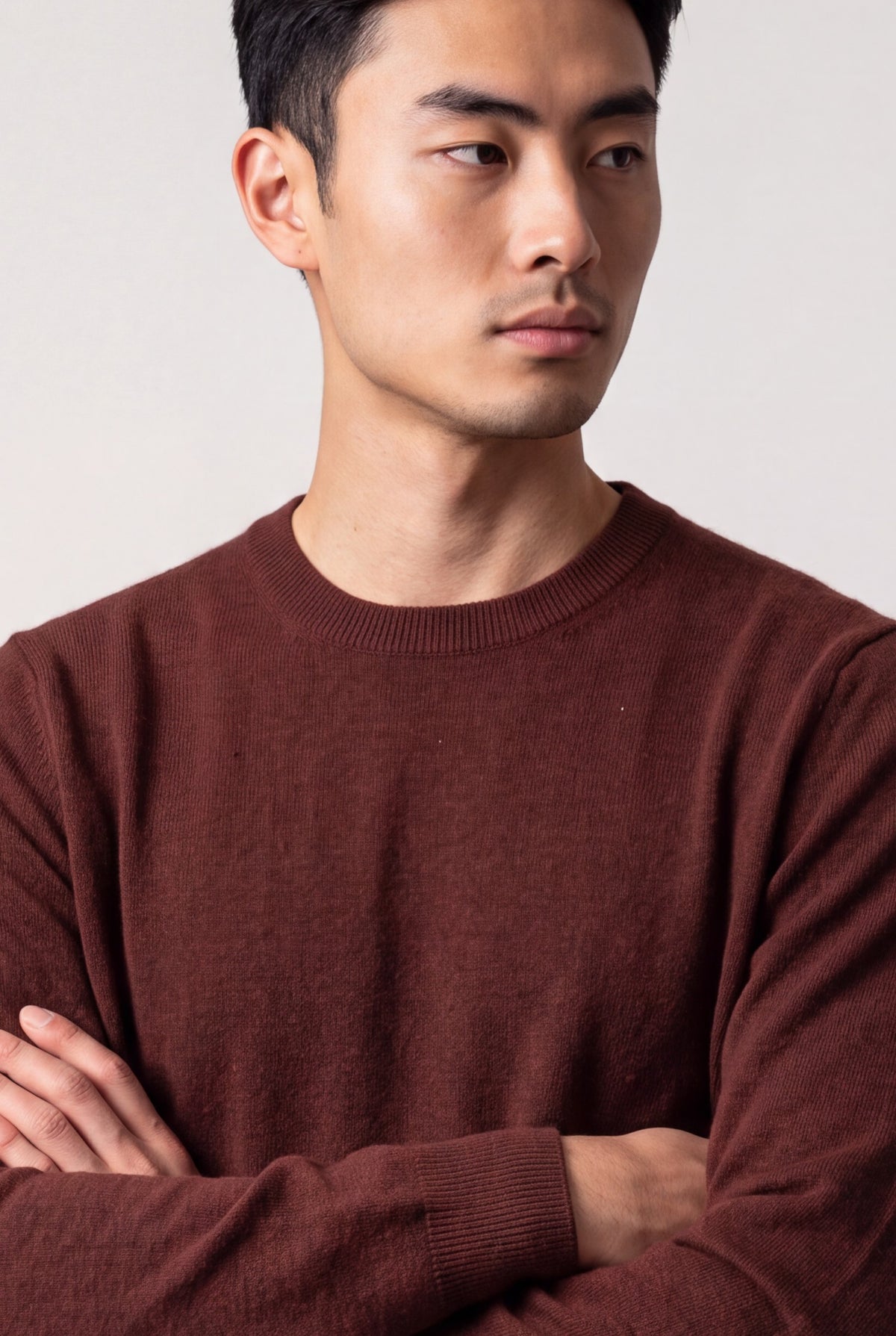 Classic Crewneck Brick Red 100% Cashmere