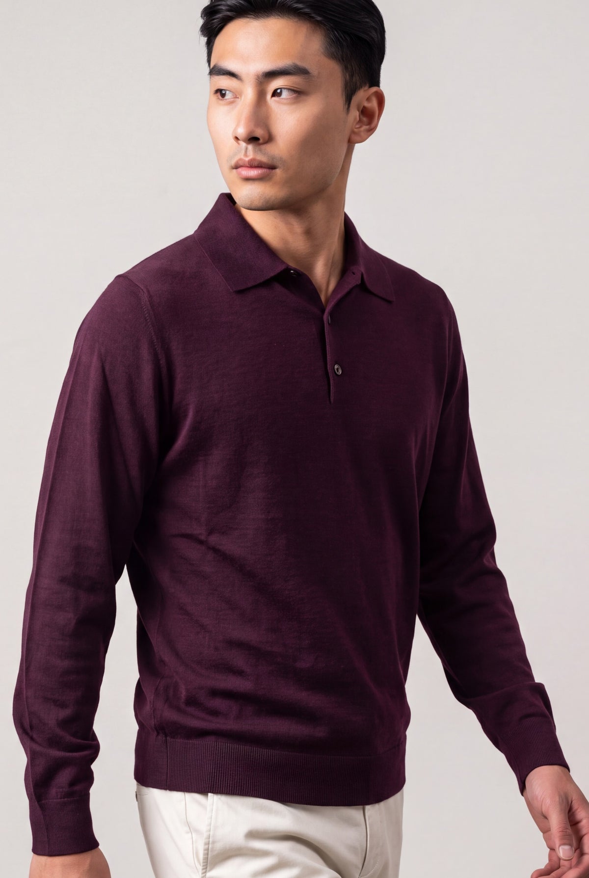 Polo in maglia Blackberry Wine Cashmere Lana e Seta