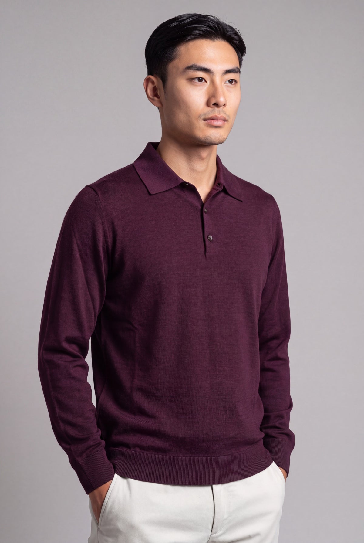 Polo in maglia Blackberry Wine Cashmere Lana e Seta