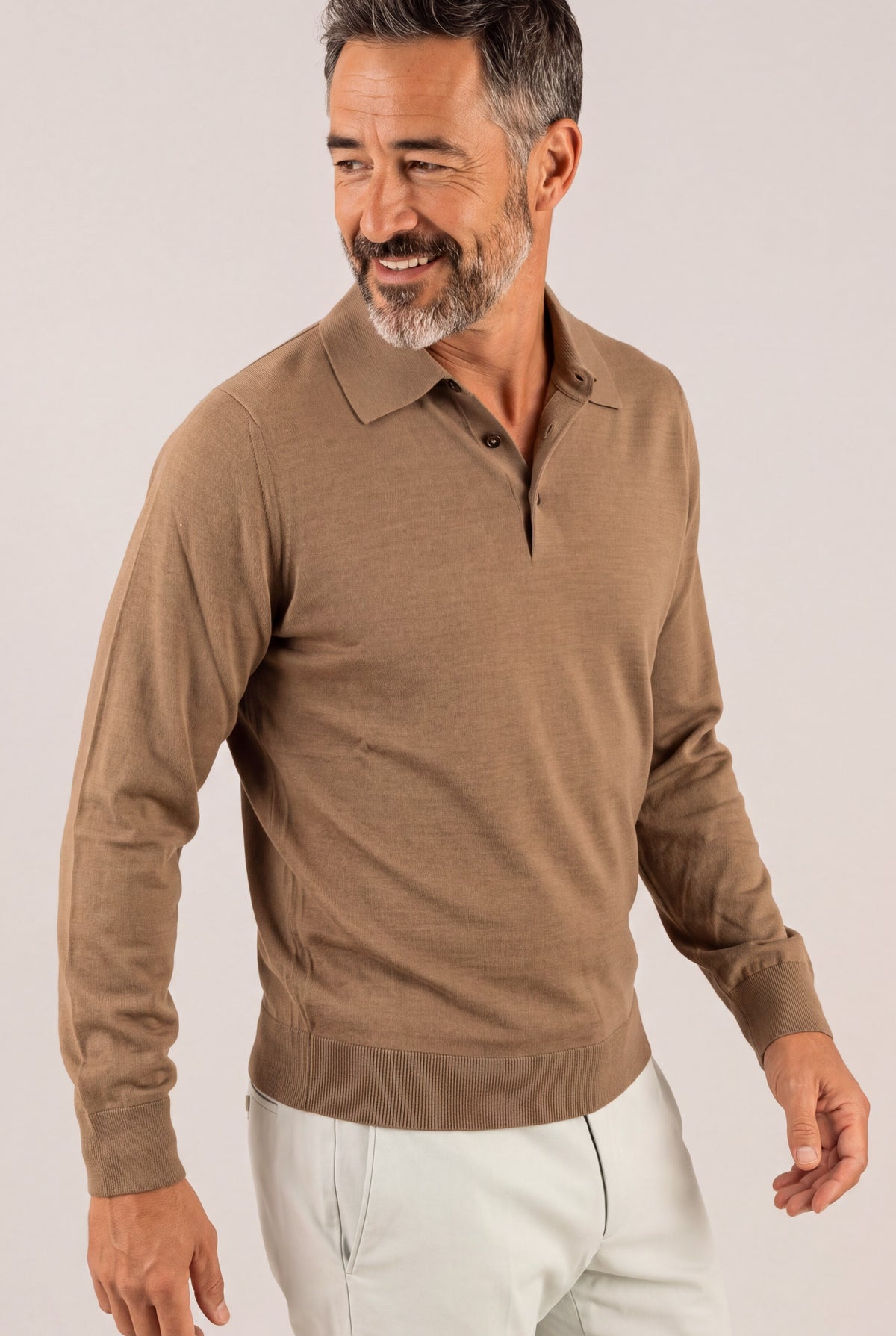 Polo Sweater Rhum Cashmere Wool and Silk