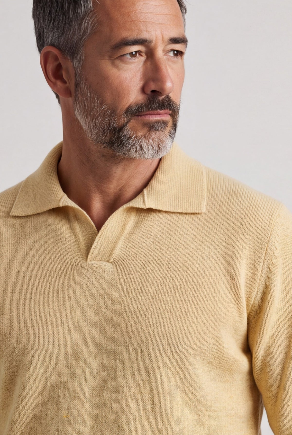 Maglia Polo 100% Cashmere Butter Yellow