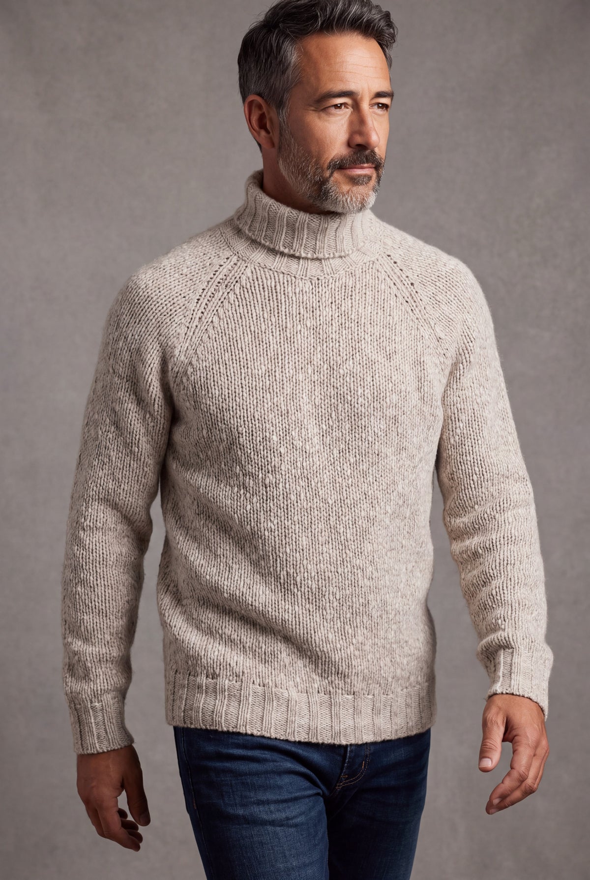 TURTLENECK GLEN NATURAL WOOL AND CASHMERE