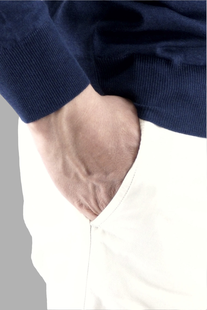 Polo in Maglia Maniche Lunghe Midnight Blue 100% Seta