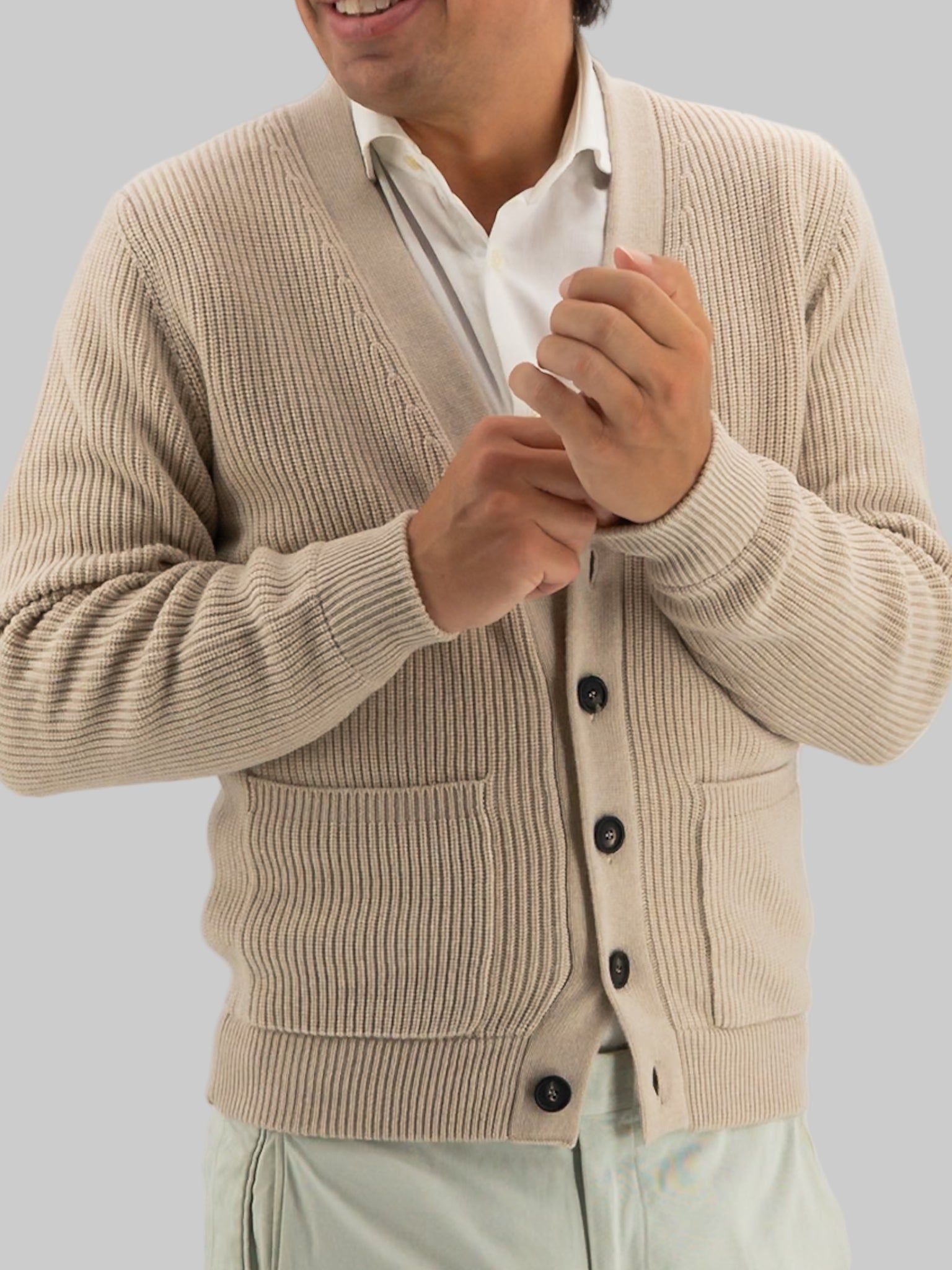 Cardigan Pannocchia Oat Beige 100% Cashmere