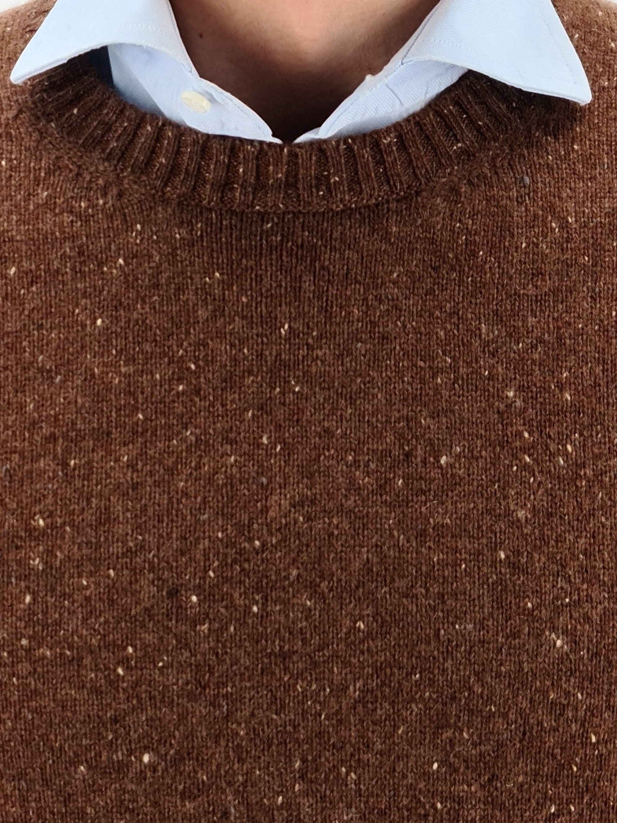 Harris Crewneck 100% Cashmere Briciole di Biscotto