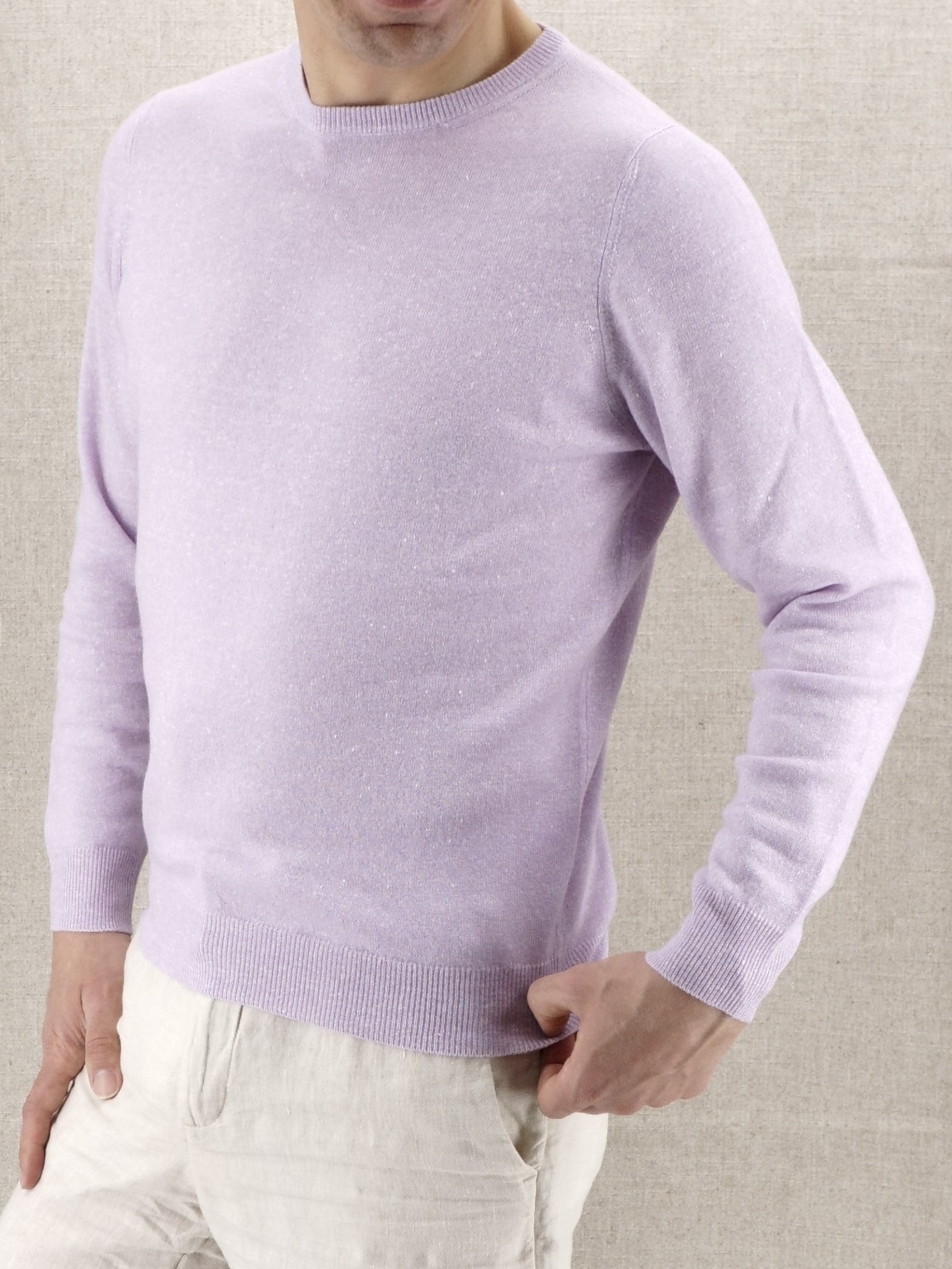 Crew Neck Calathea Cardamine 58% Cashmere 42% Linen