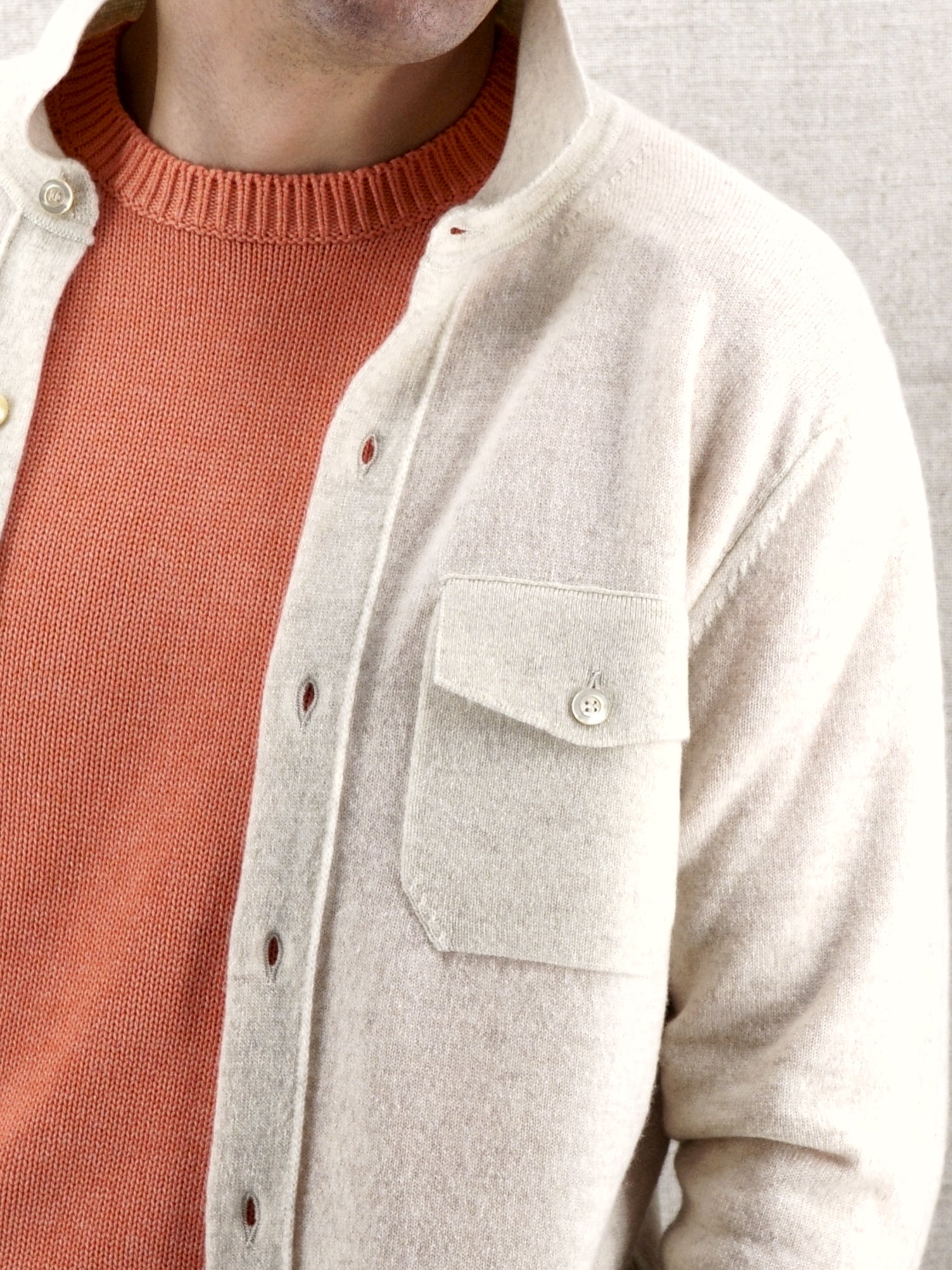 Safari Shirt Light Natural 100% Cashmere