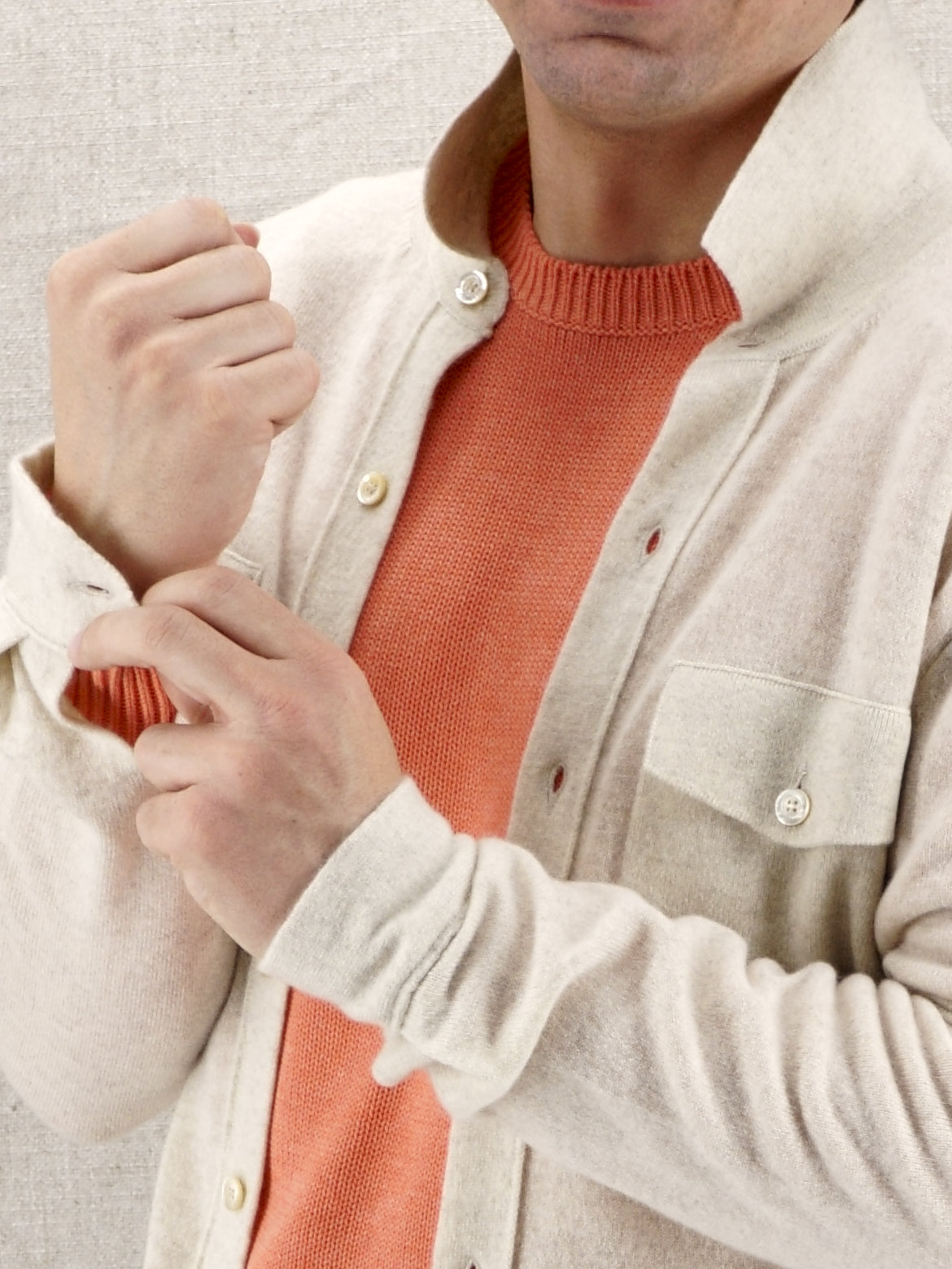 Camicia Safari Light Natural 100% Cashmere