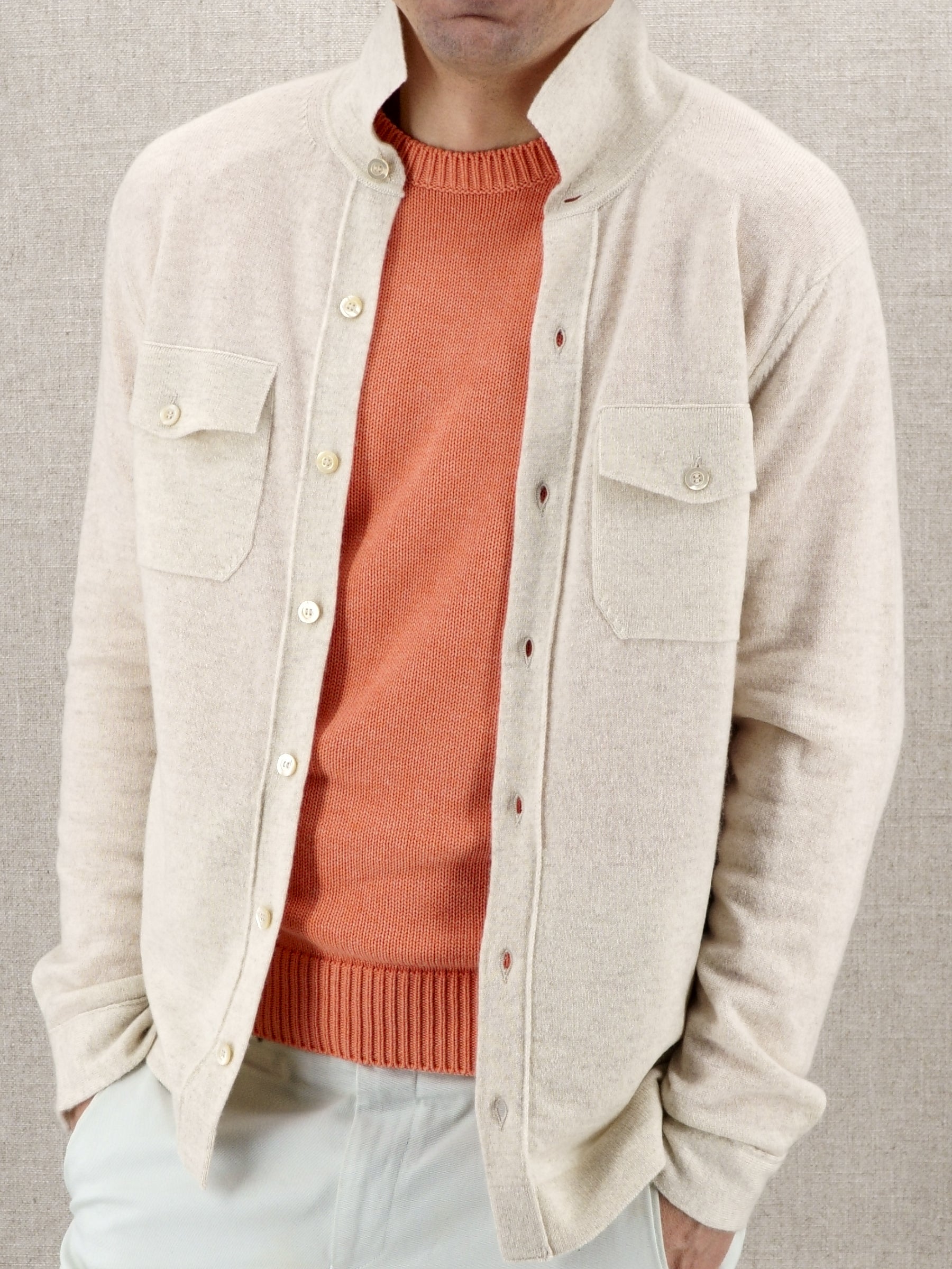 Safari Shirt Light Natural 100% Cashmere