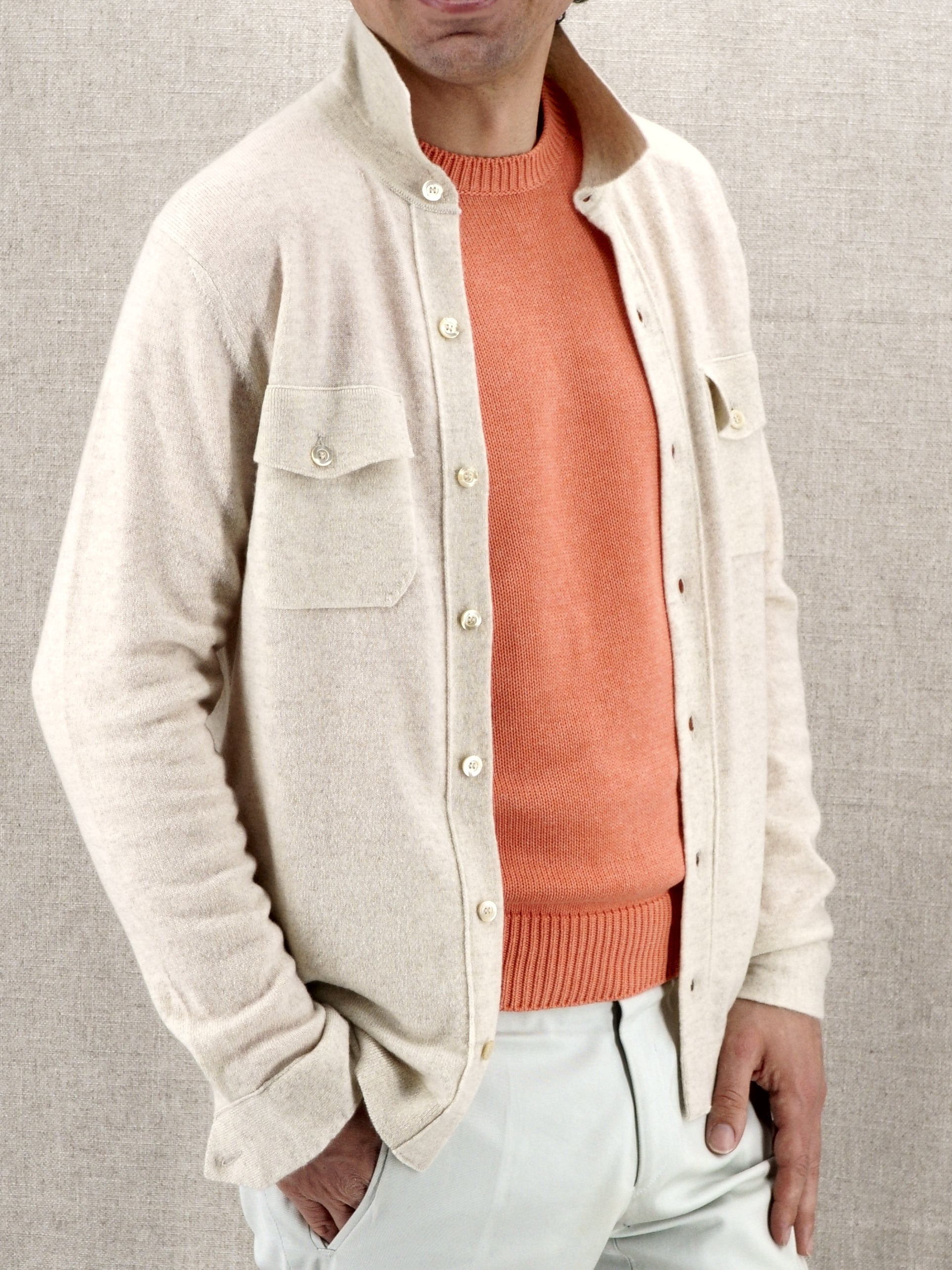 Safari Shirt Light Natural 100% Cashmere