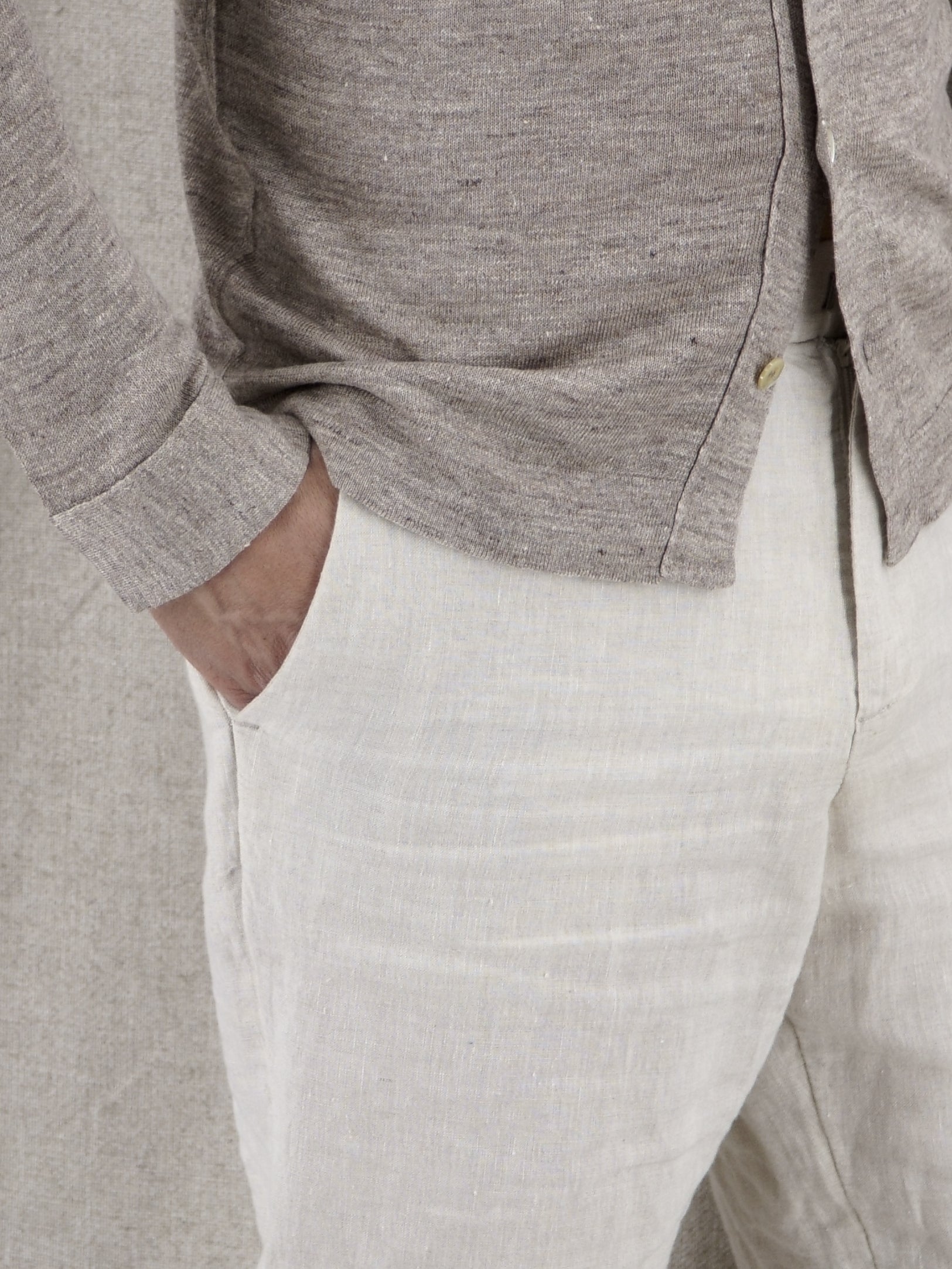 Knitted Shirt Sabbia 70% Linen 30% Silk