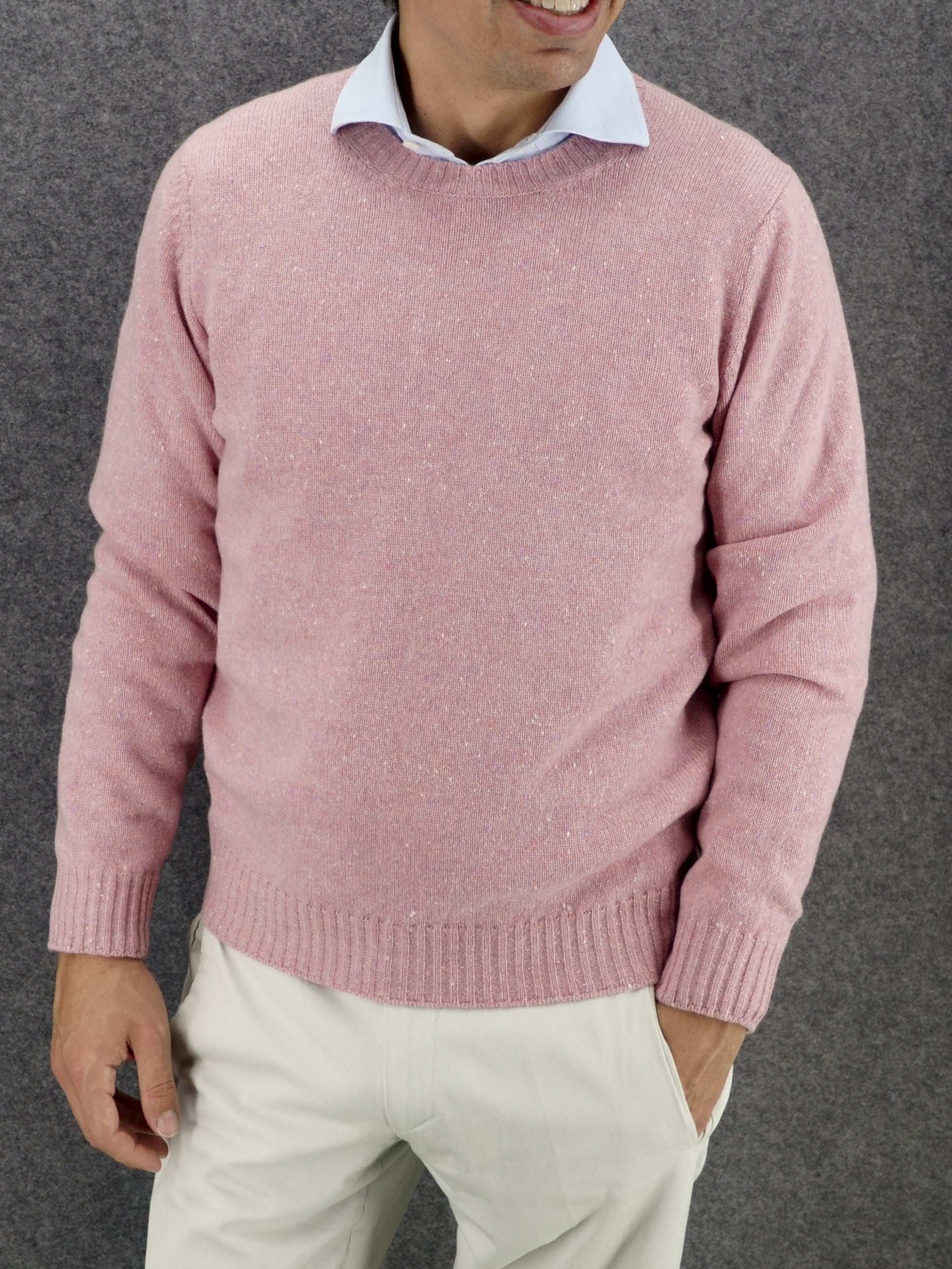 Harris Crewneck 100% Cashmere Briciole di Biscotto