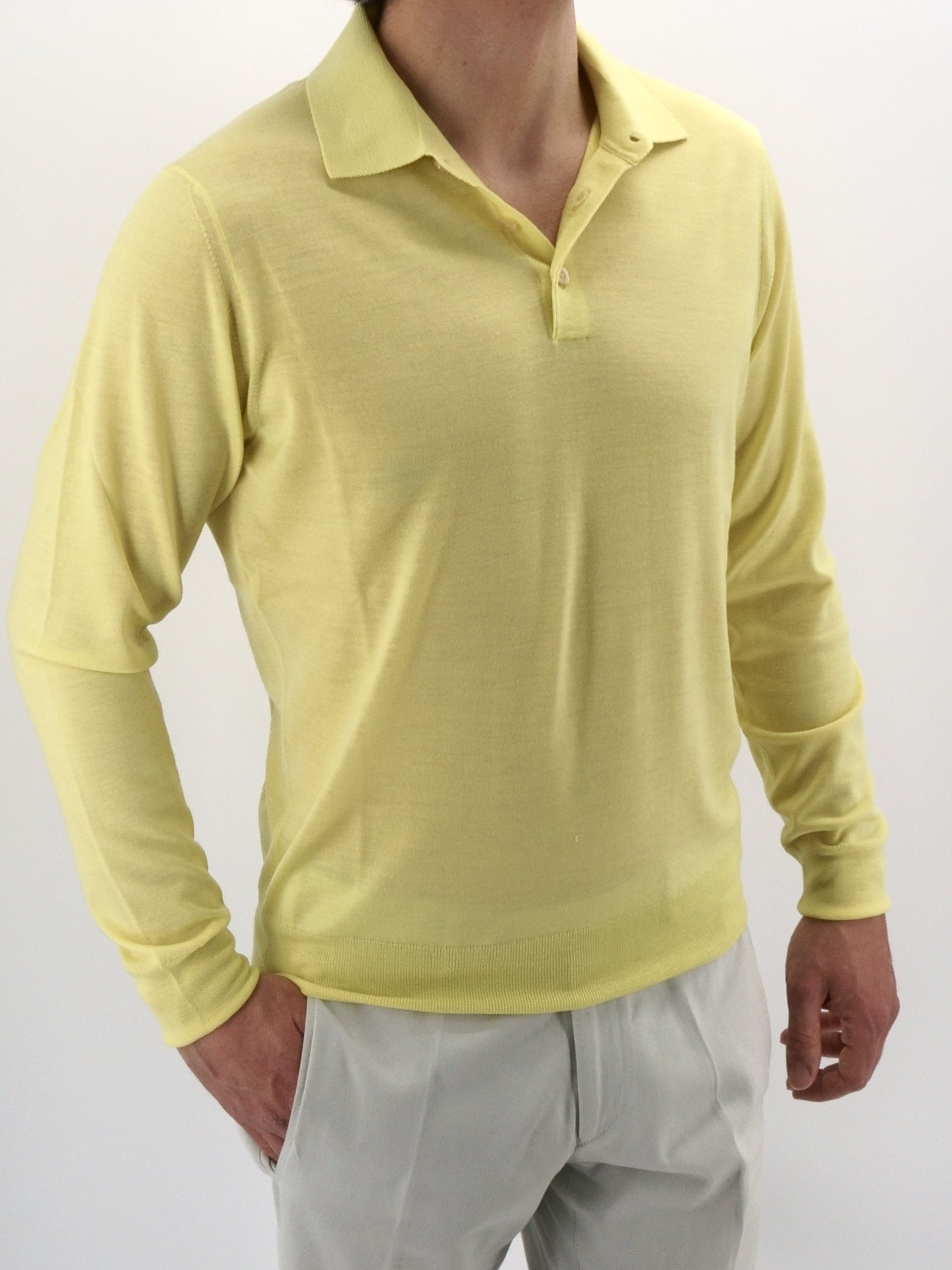Polo Sweater Ultralight Acquamare 100% Wool