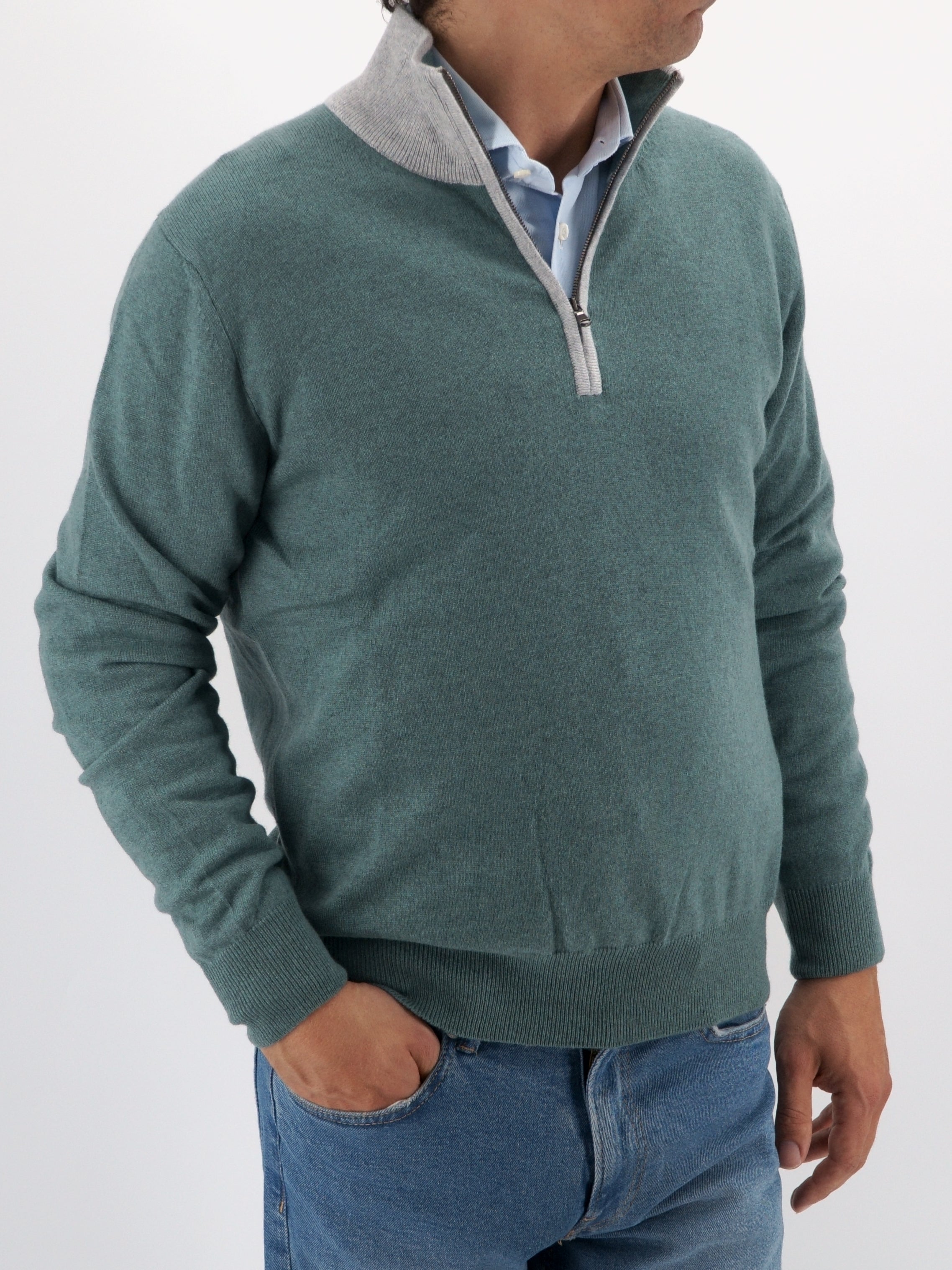 Half Zip Mandorla 100% Cashmere