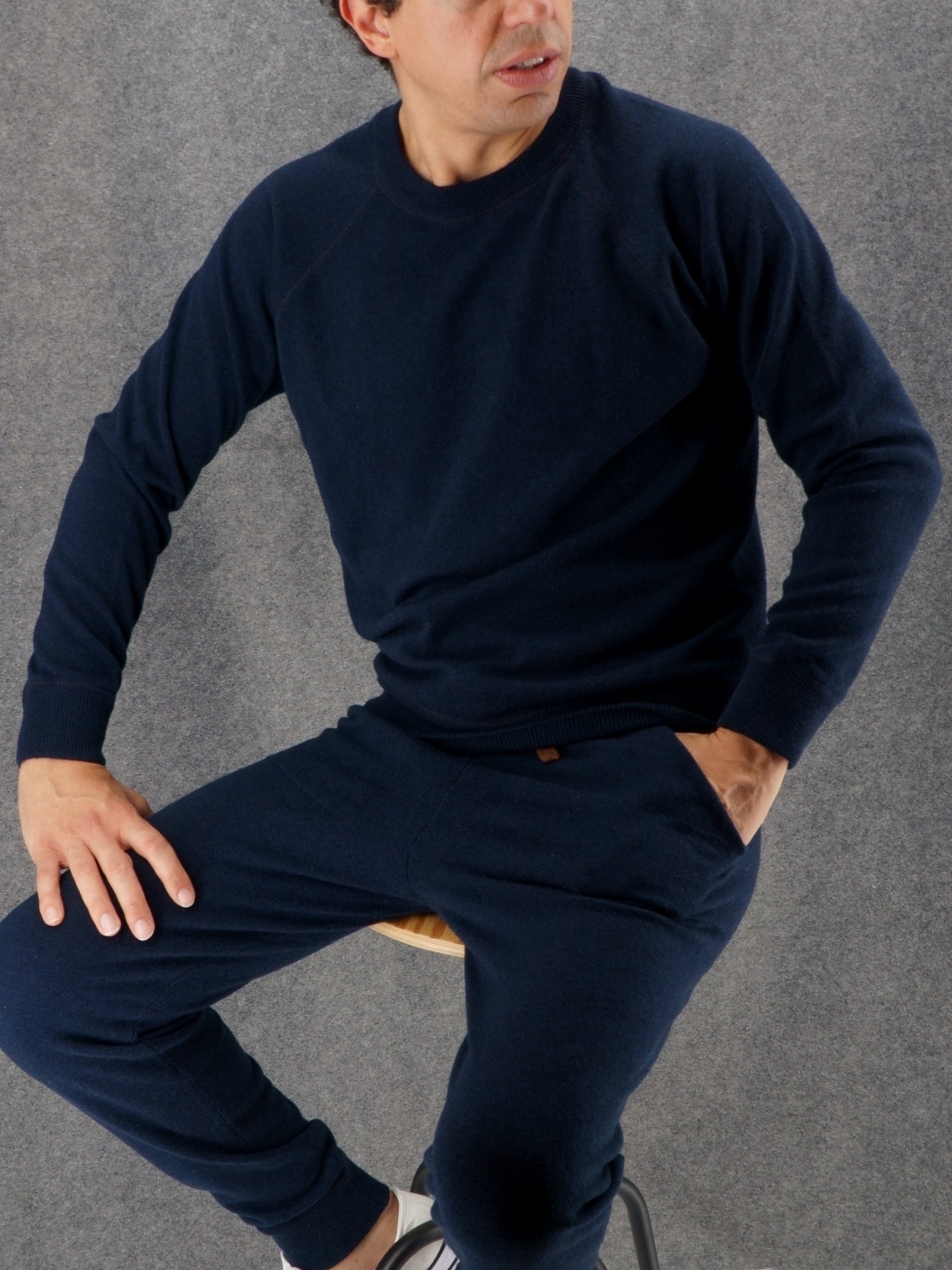 Pants 100% Cashmere Bourbon Blue