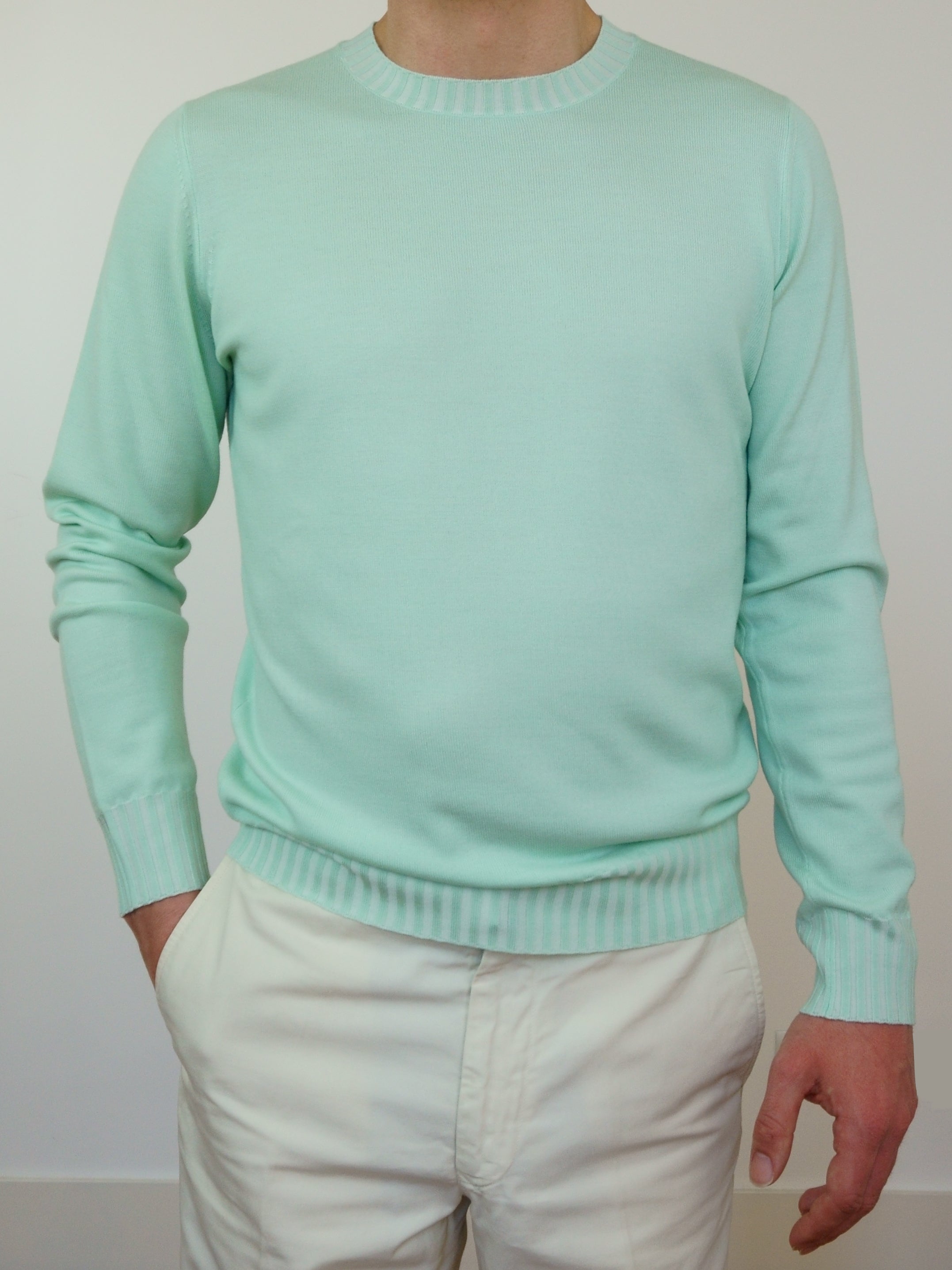 Crew-neck Vanisè Ultralight Caffelatte 100% Wool