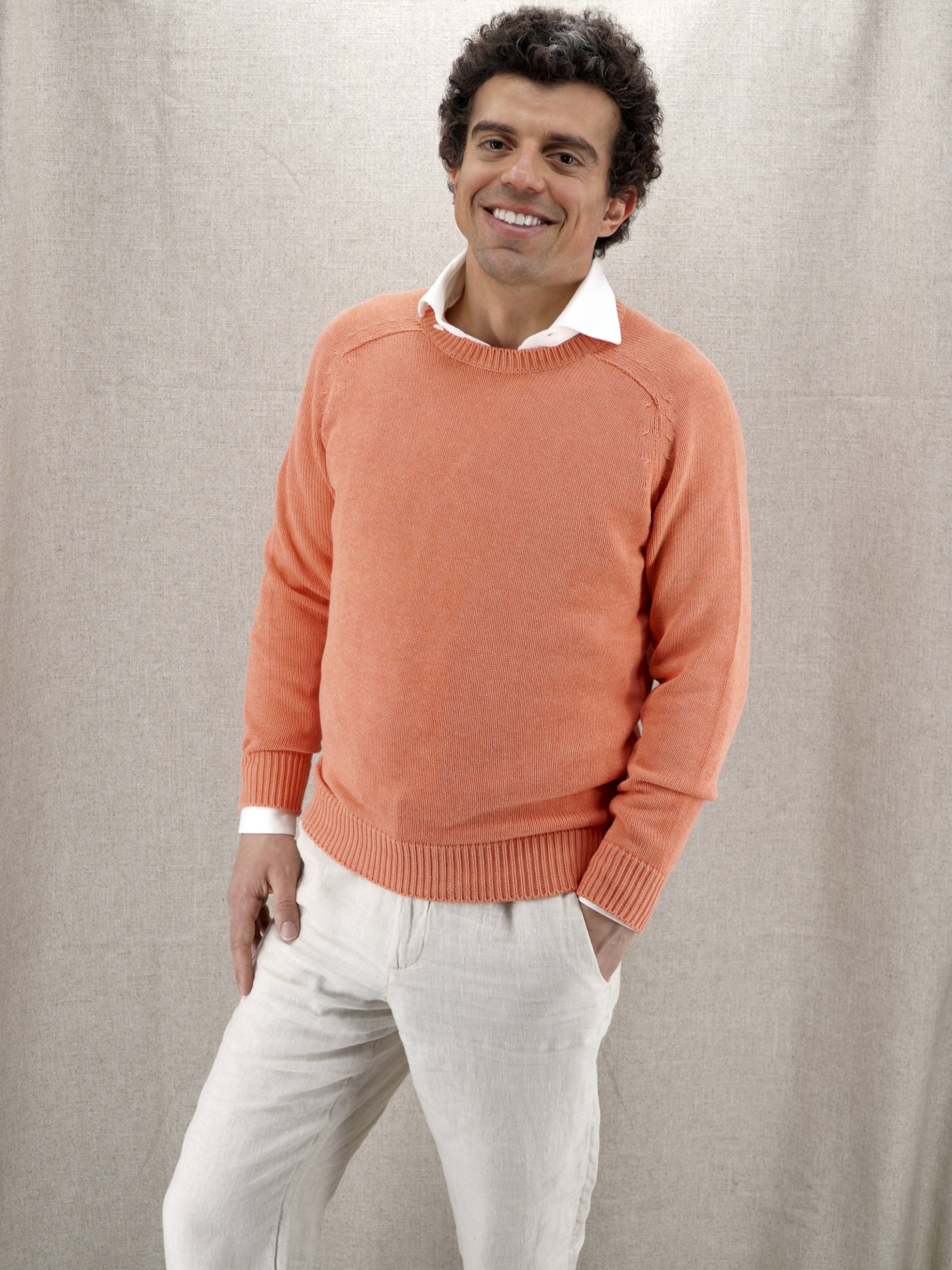 Sella Crew Neck Papaya 100% Cotton