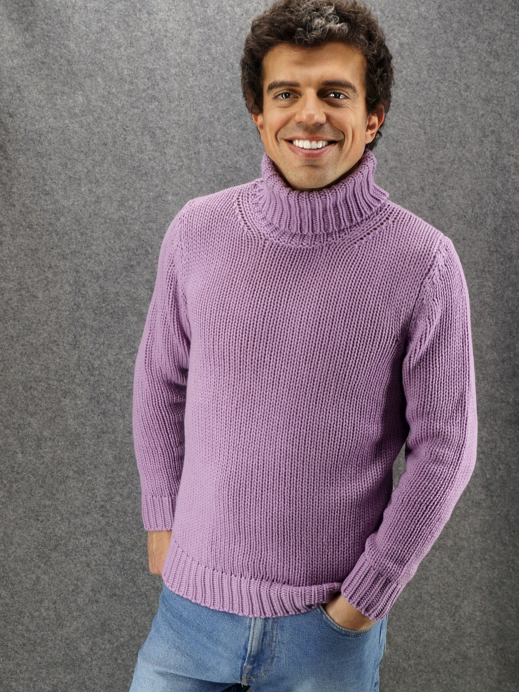 Nuvola Turtleneck Lilla 100% Cashmere