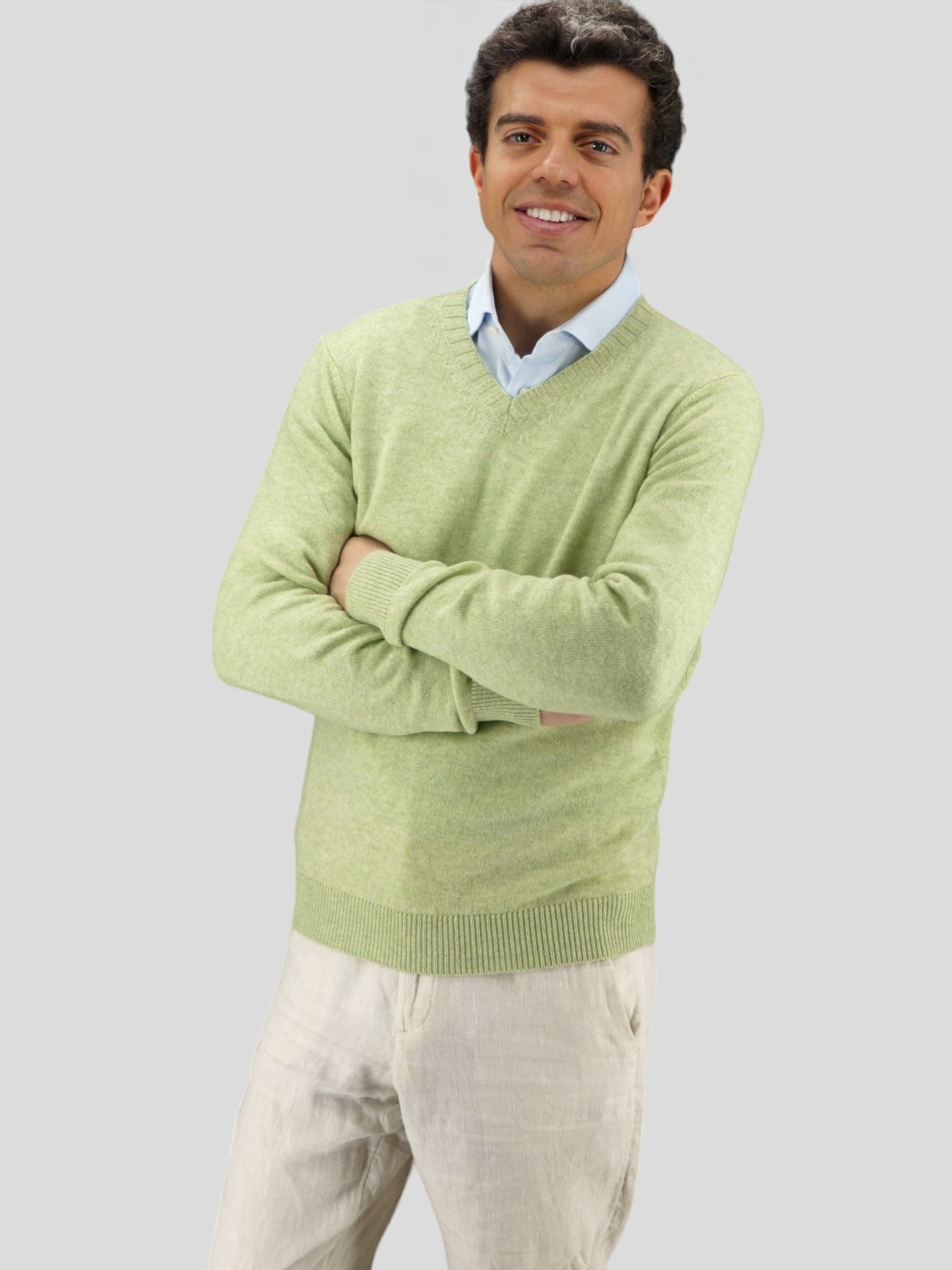 Scollo V Nuvola Sorrel 100% Cashmere