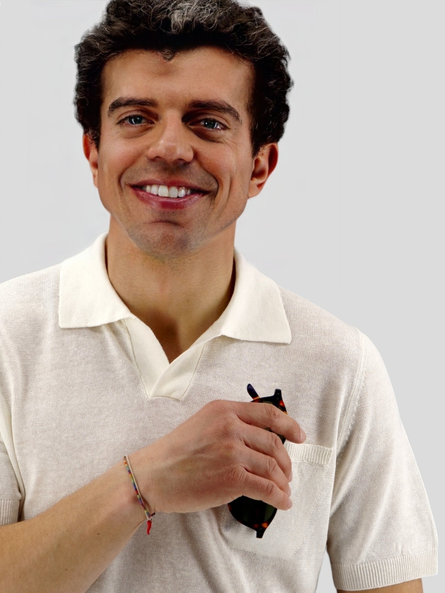 Polo Pampelonne Blu 68% Linen 32% Cotton