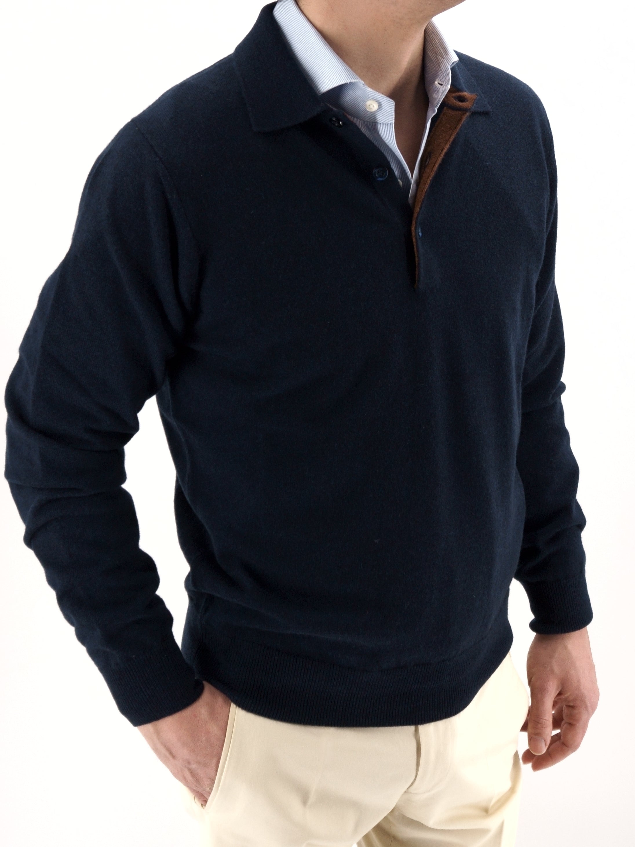 100% Cashmere Knitted Polo Arachide