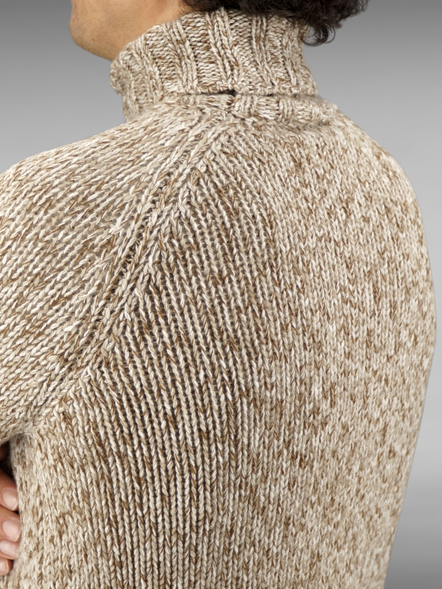 Turtleneck Moulinè Nature 100% Cashmere