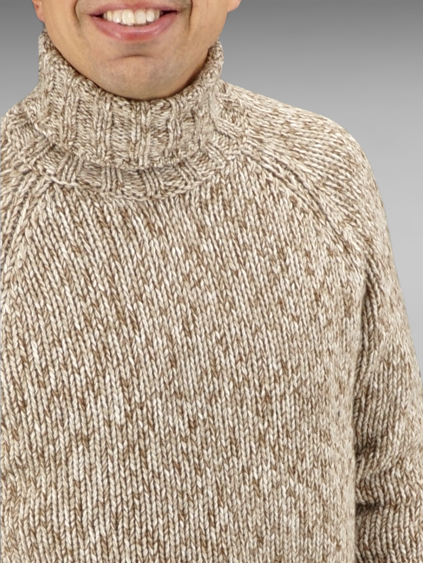Turtleneck Moulinè Nature 100% Cashmere