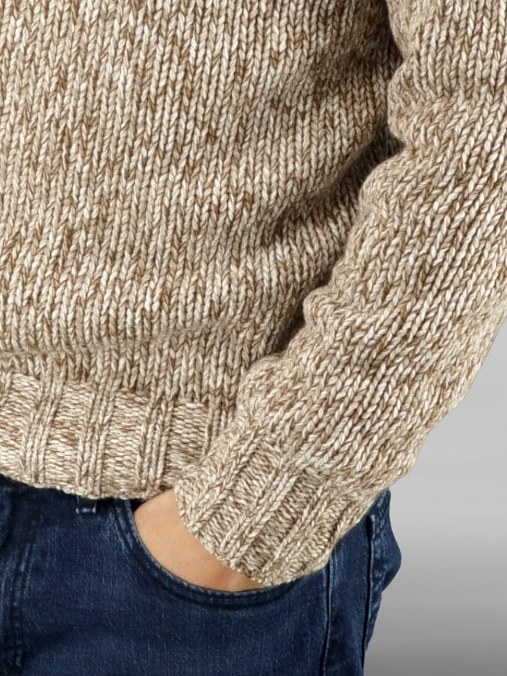 Turtleneck Moulinè Nature 100% Cashmere