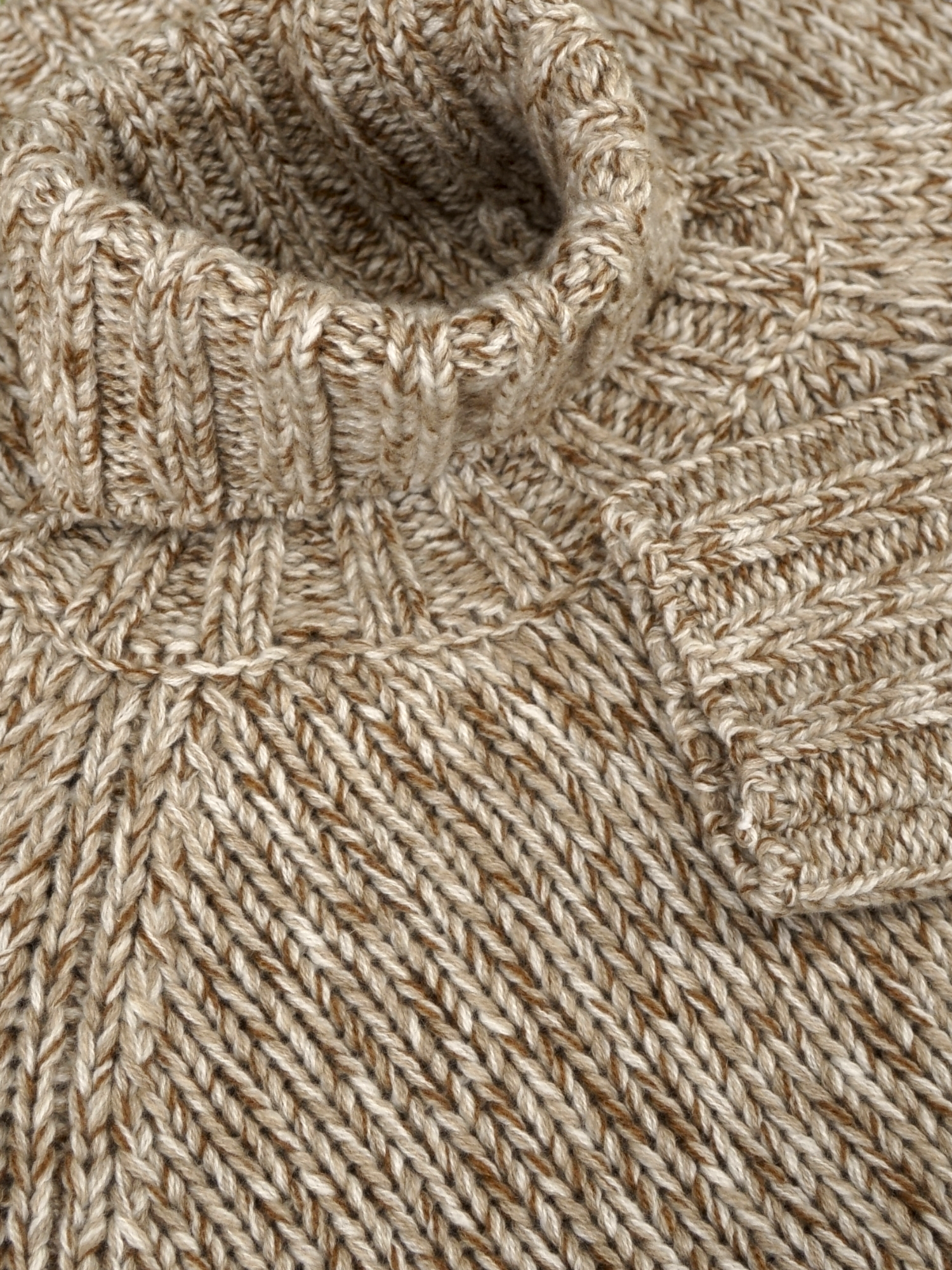 Turtleneck Moulinè Nature 100% Cashmere