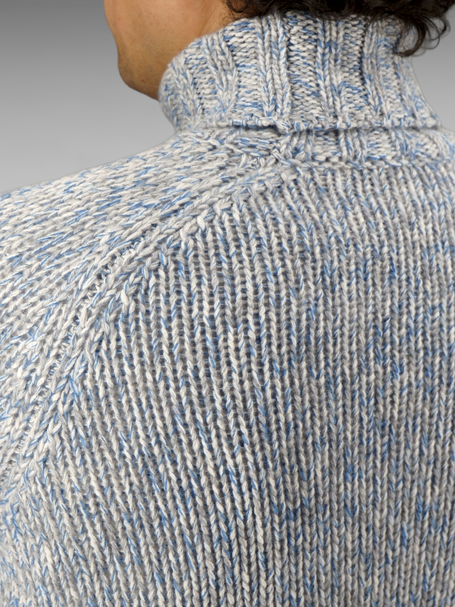 Turtleneck Moulinè Ice 100% Cashmere