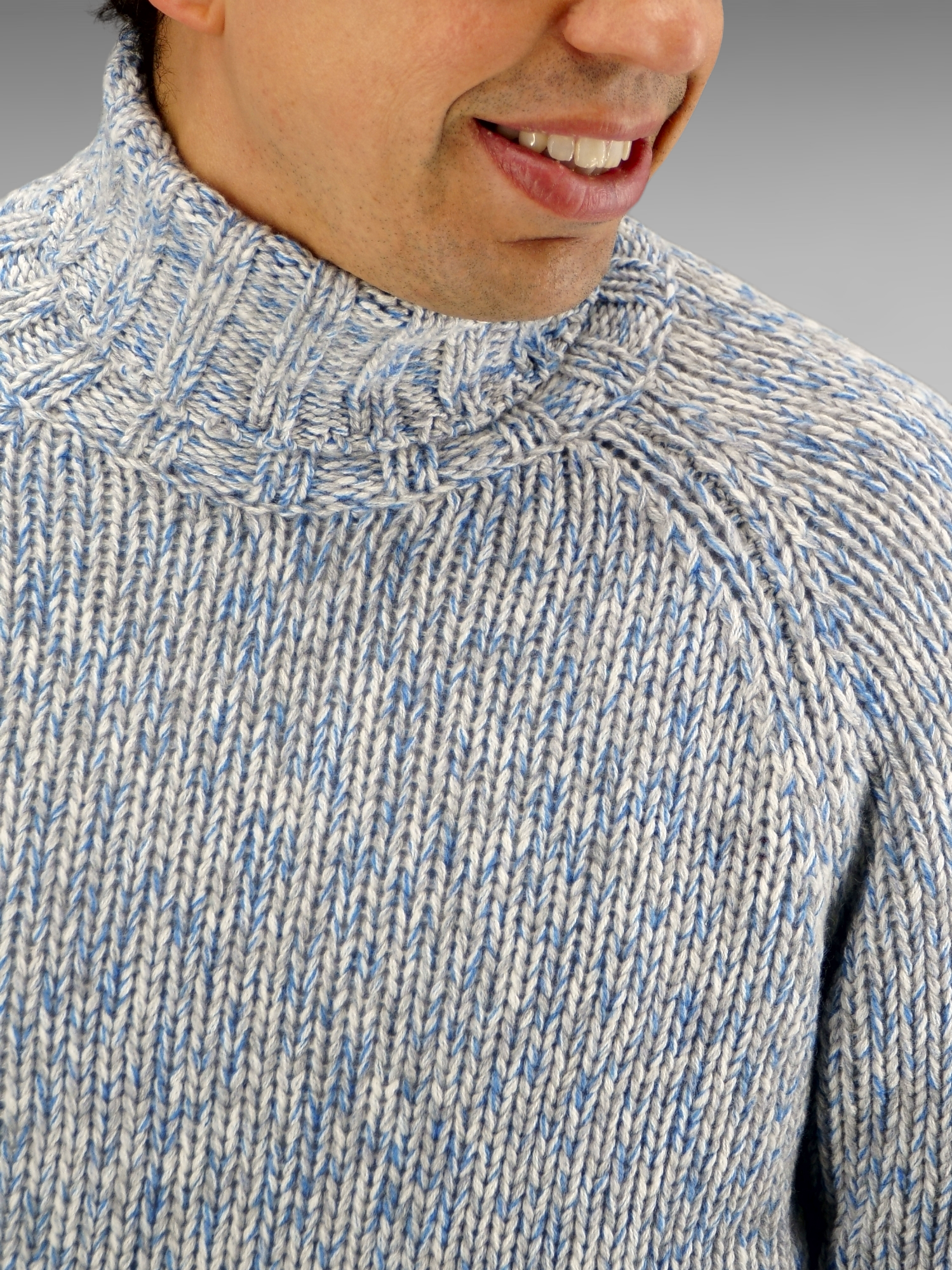 Turtleneck Moulinè Ice 100% Cashmere