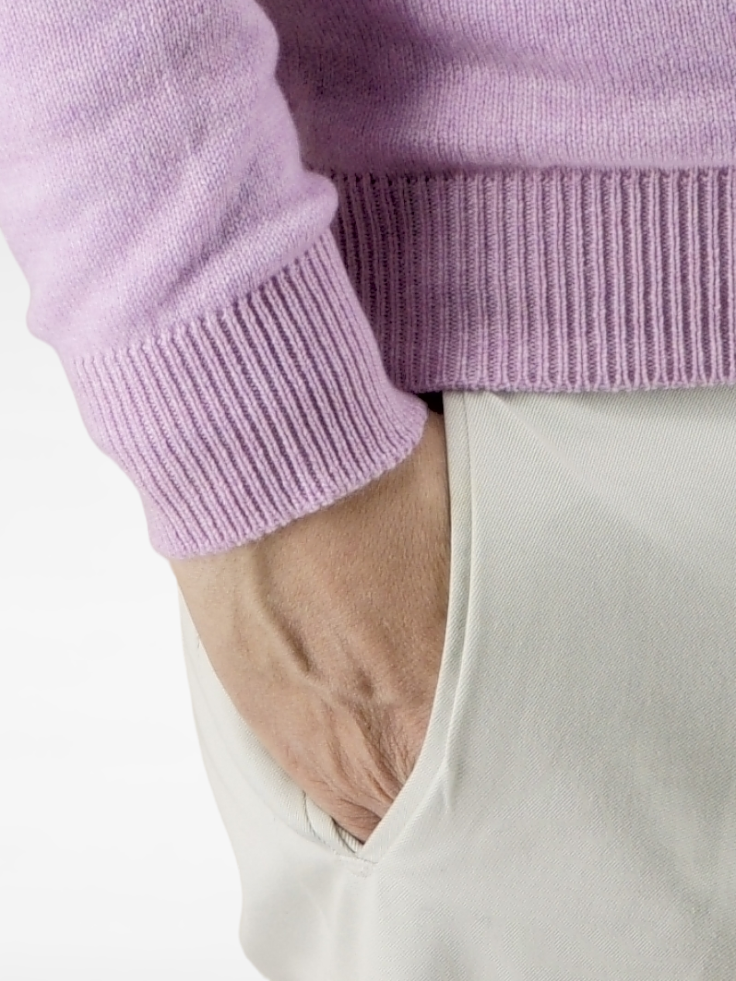 V-Neck Nuvola Pink Lavender 100% Cashmere