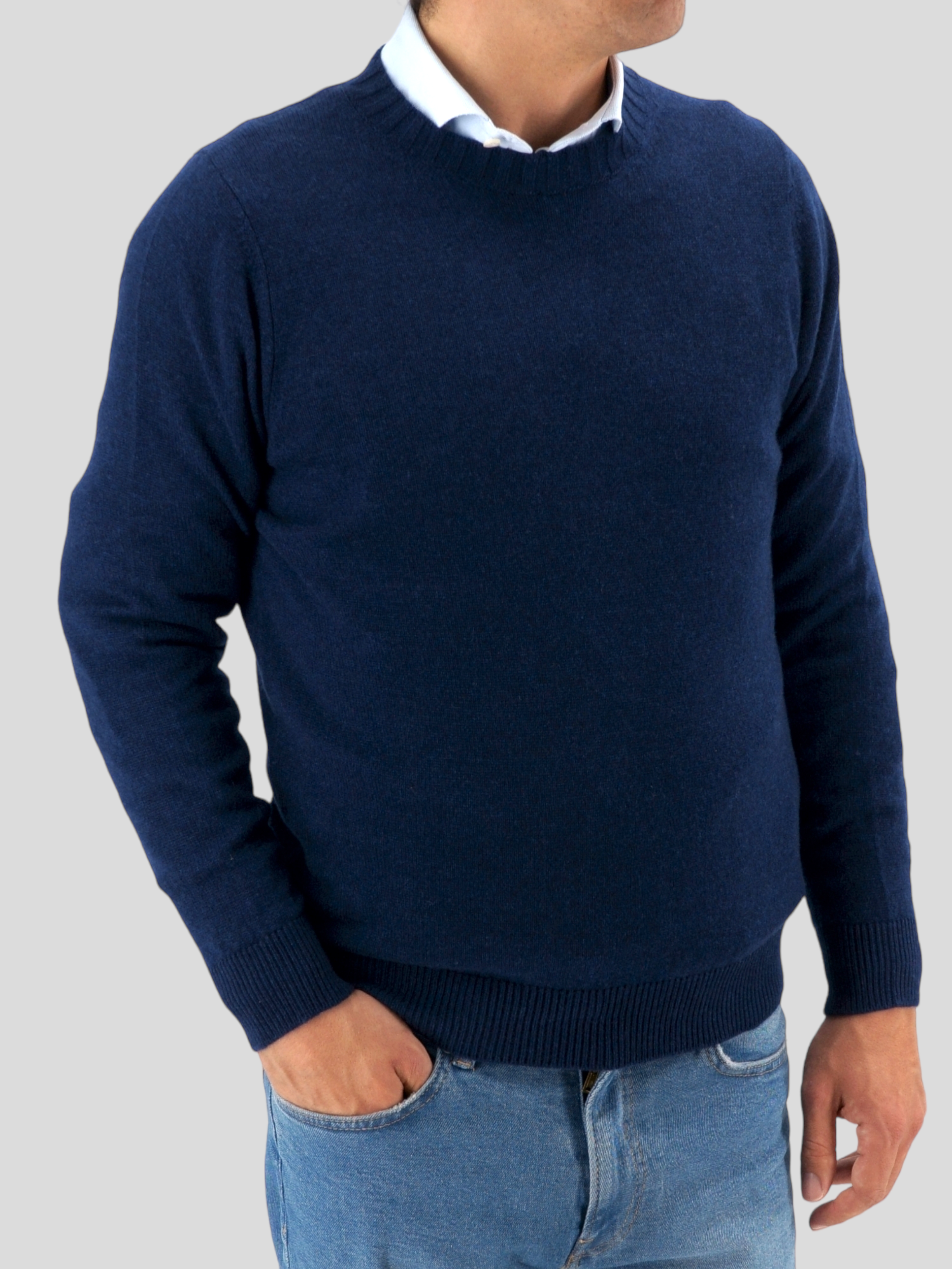 Crew Neck Nuvola Inchiostro 100% Cashmere