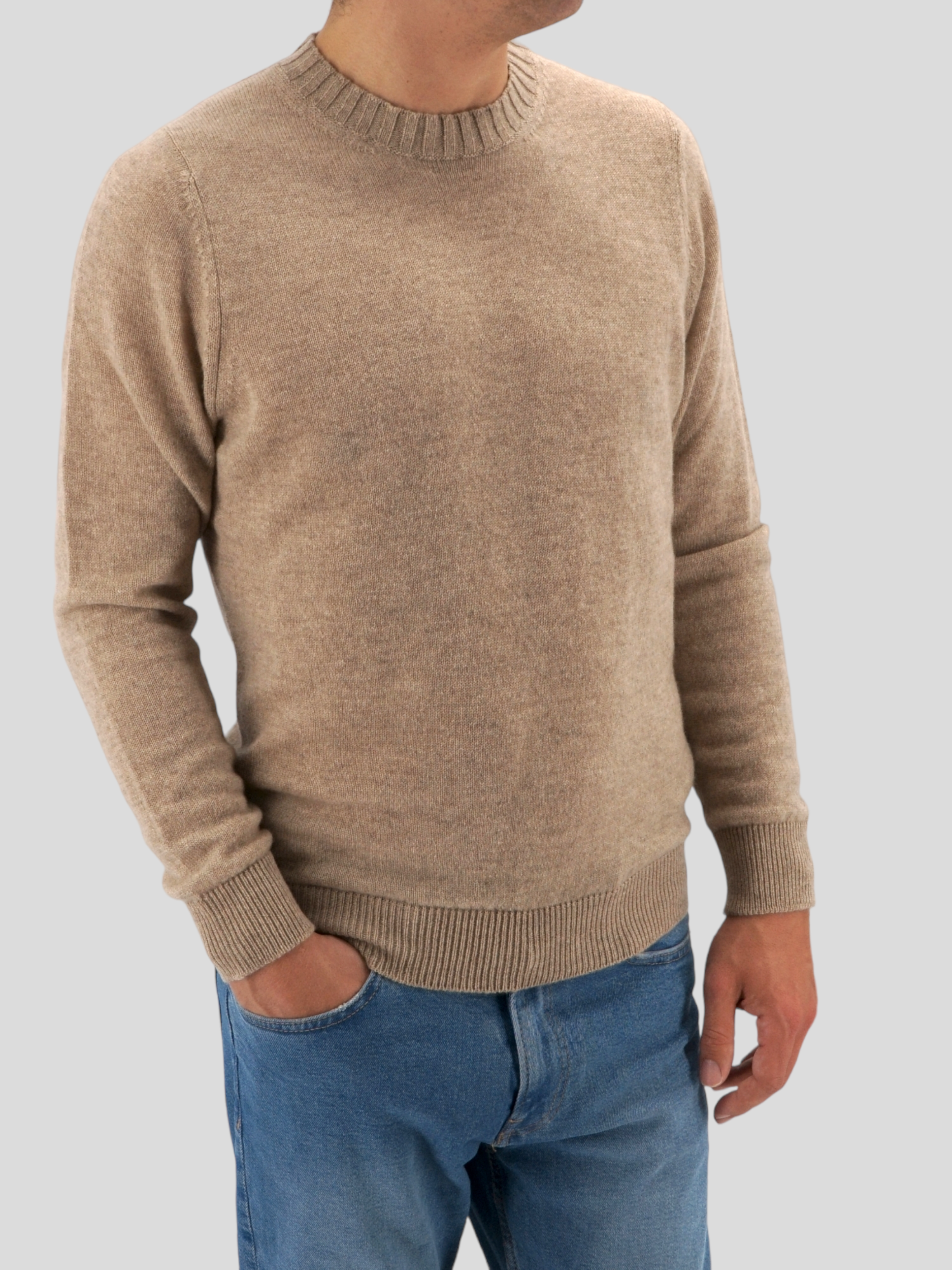 Crew Neck Nuvola Arachide 100% Cashmere