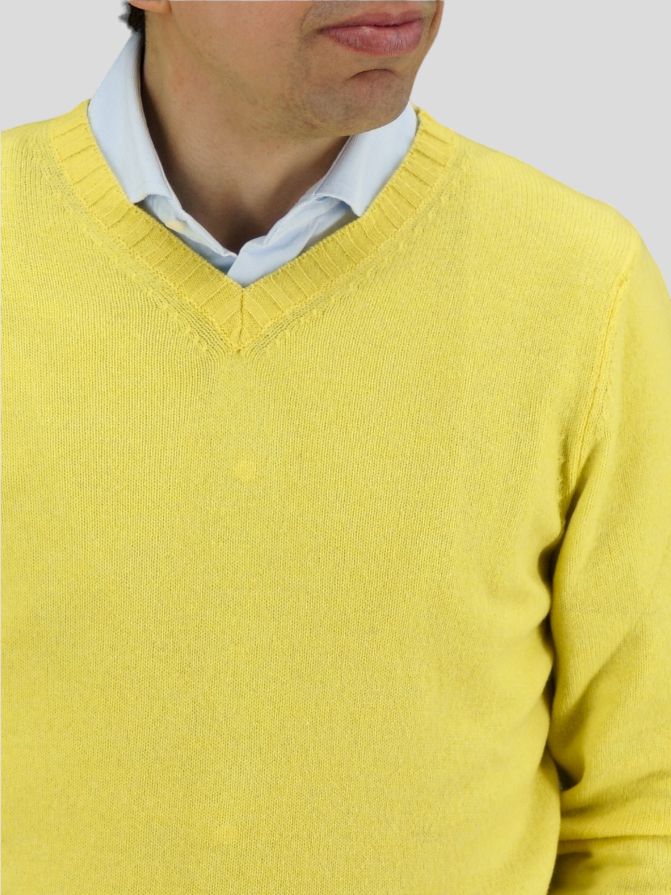 V-Neck Nuvola Limone100% Cashmere
