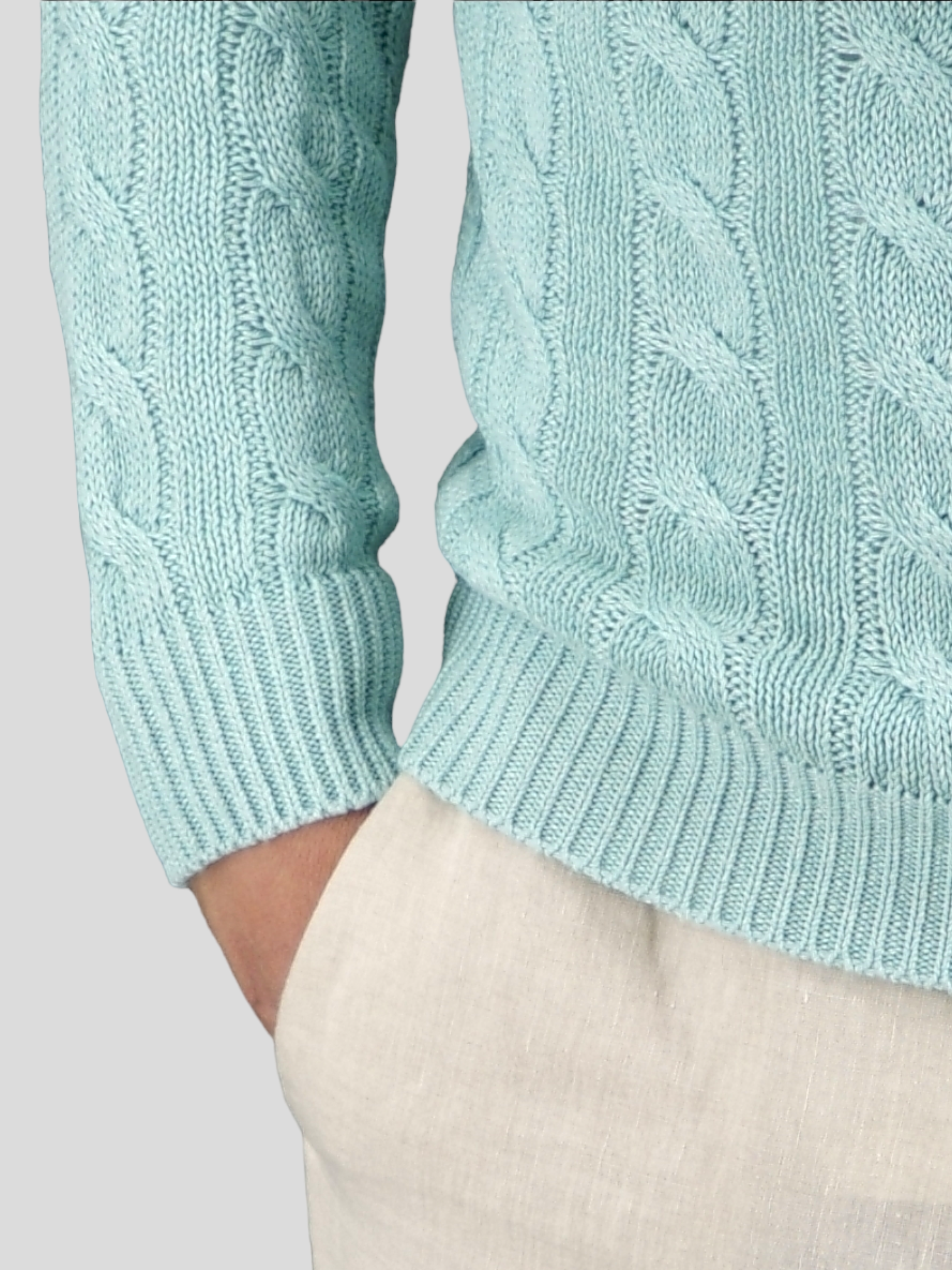 Cables Crew Neck Acquamare 70% Linen 30% Silk