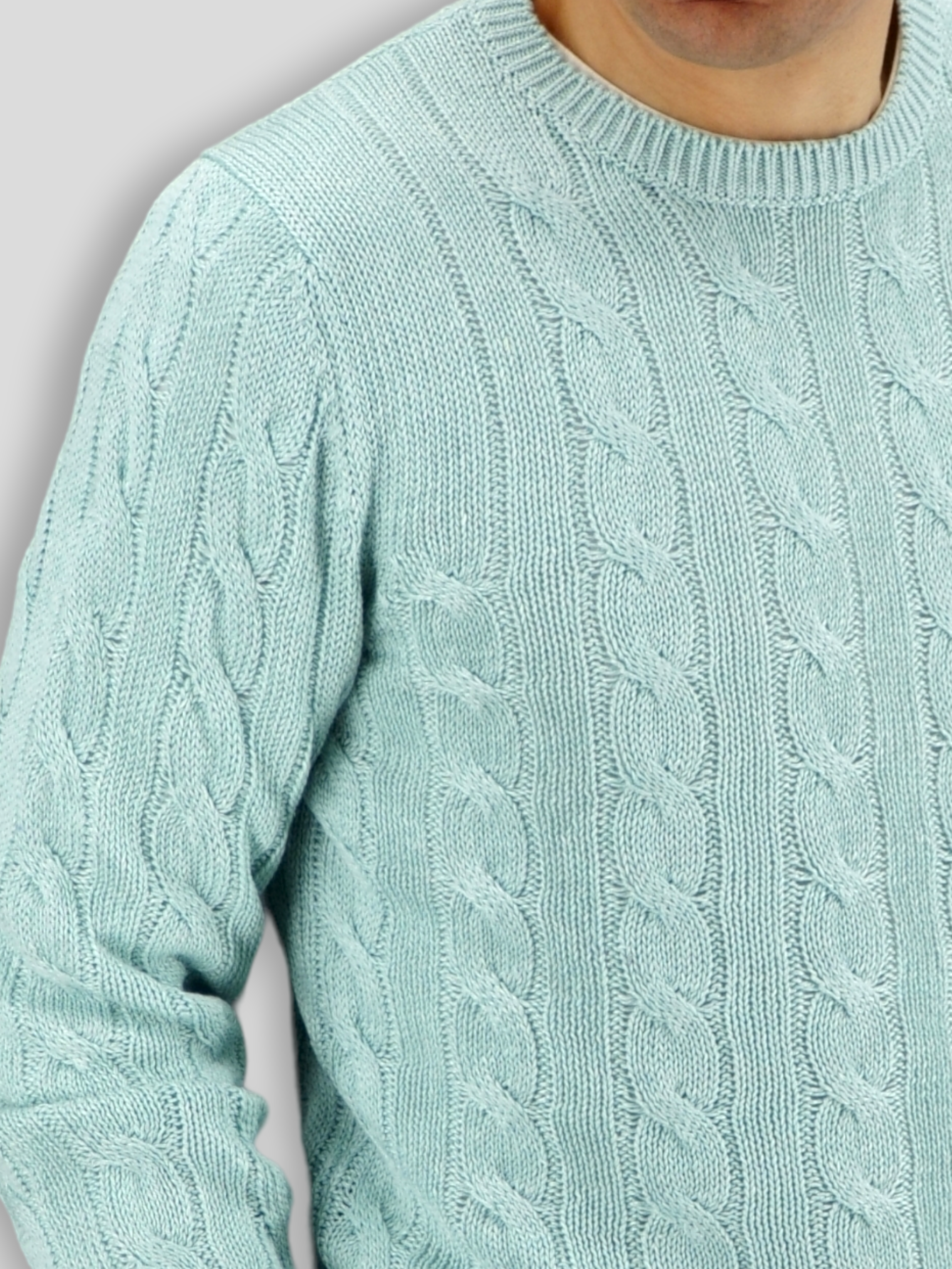 Cables Crew Neck Acquamare 70% Linen 30% Silk
