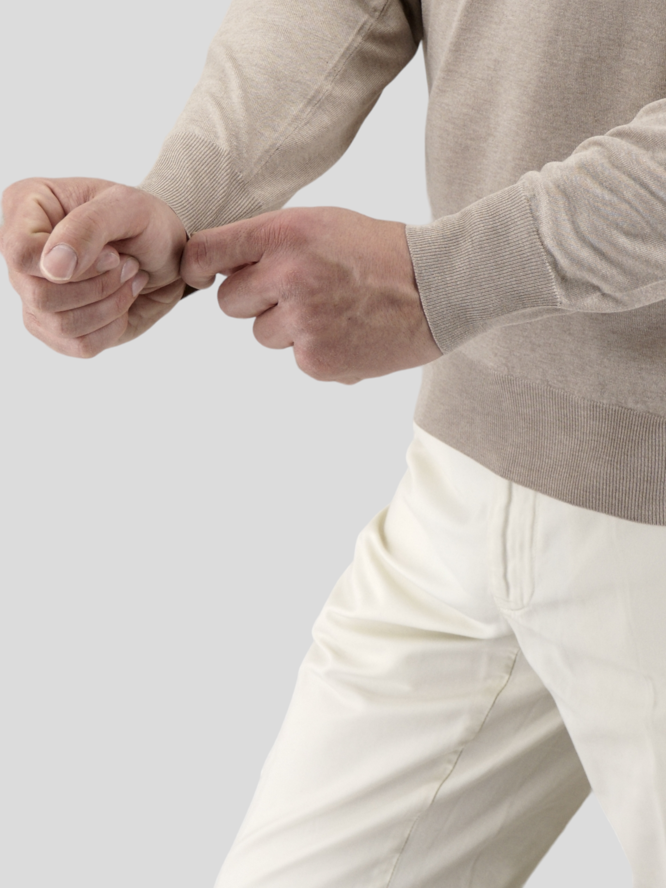 Knitted Polo Long Sleeves Sabbia 100% Silk