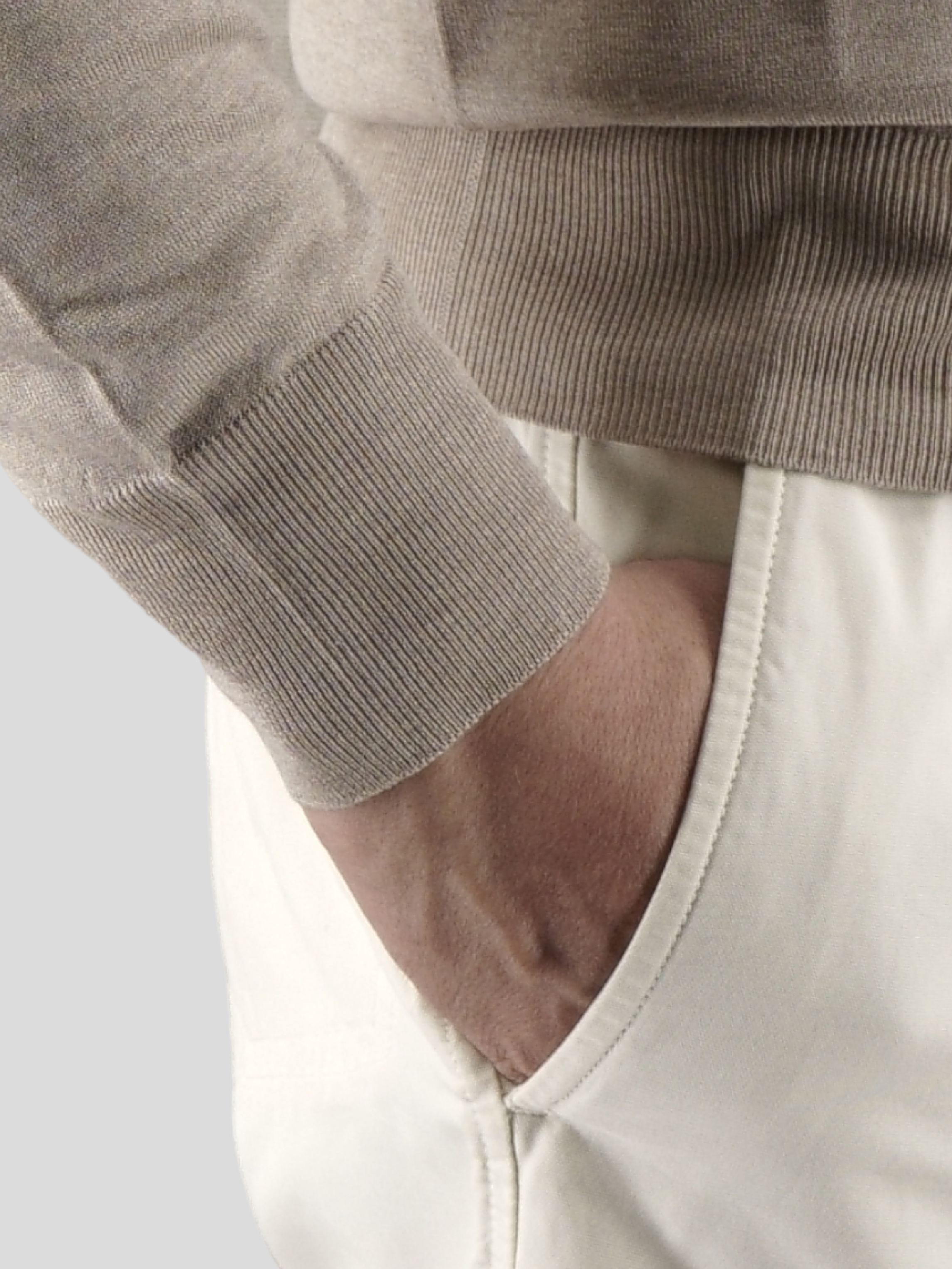 Knitted Polo Long Sleeves Sabbia 100% Silk