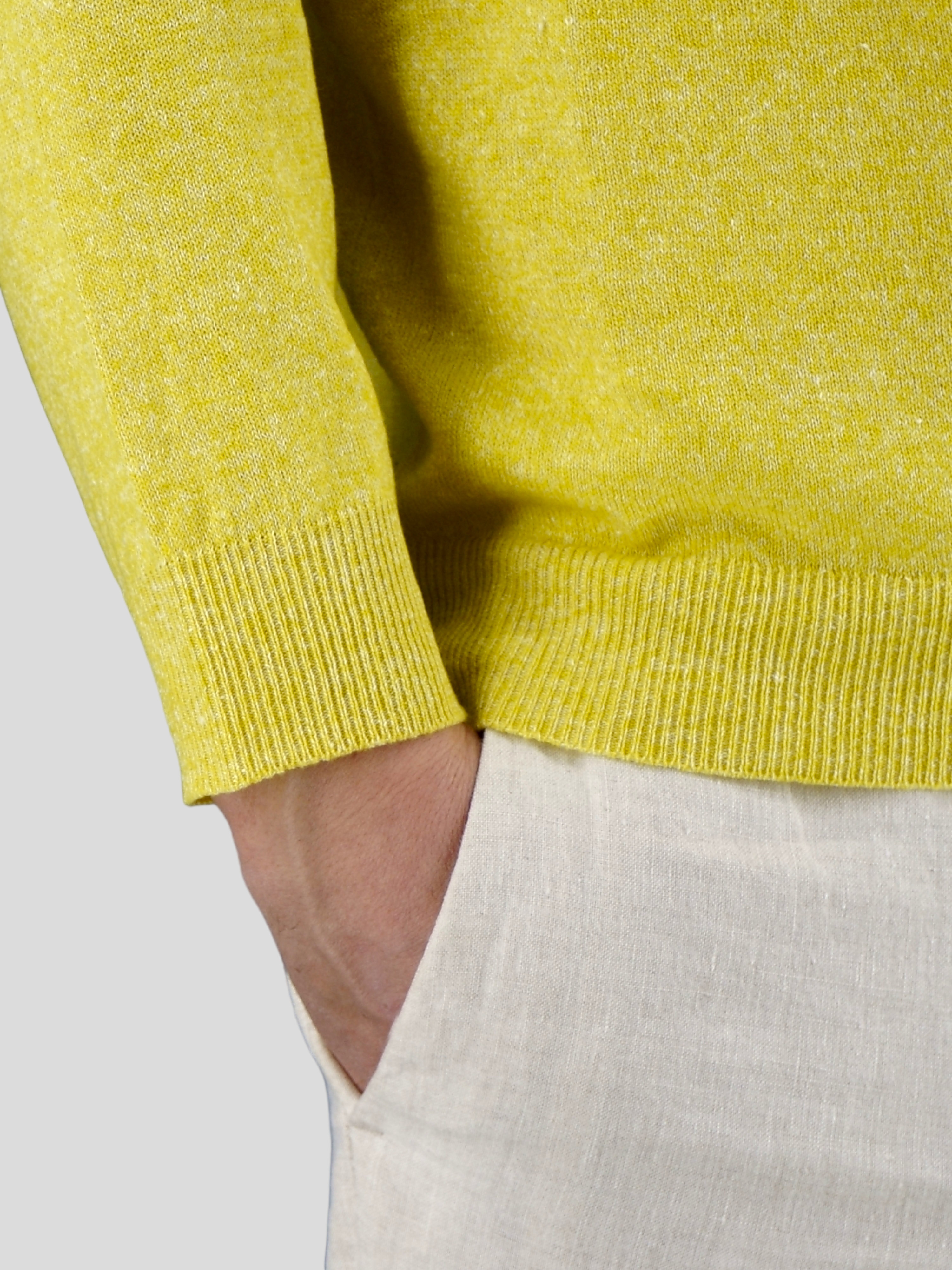 Girocollo Calathea Linden Yellow 58% Cashmere 42% Lino