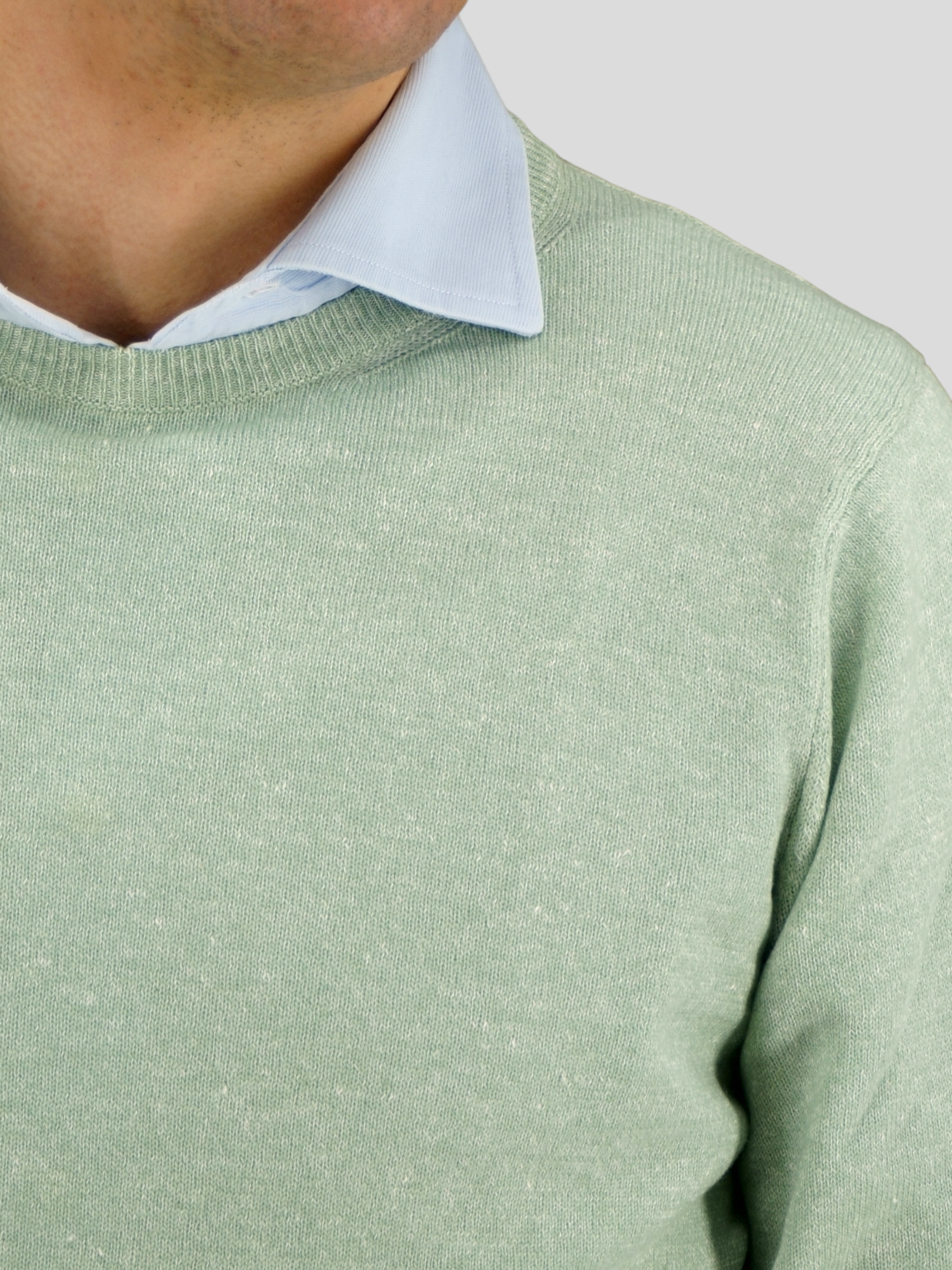 Crew Neck Calathea Aniseed 58% Cashmere 42% Linen