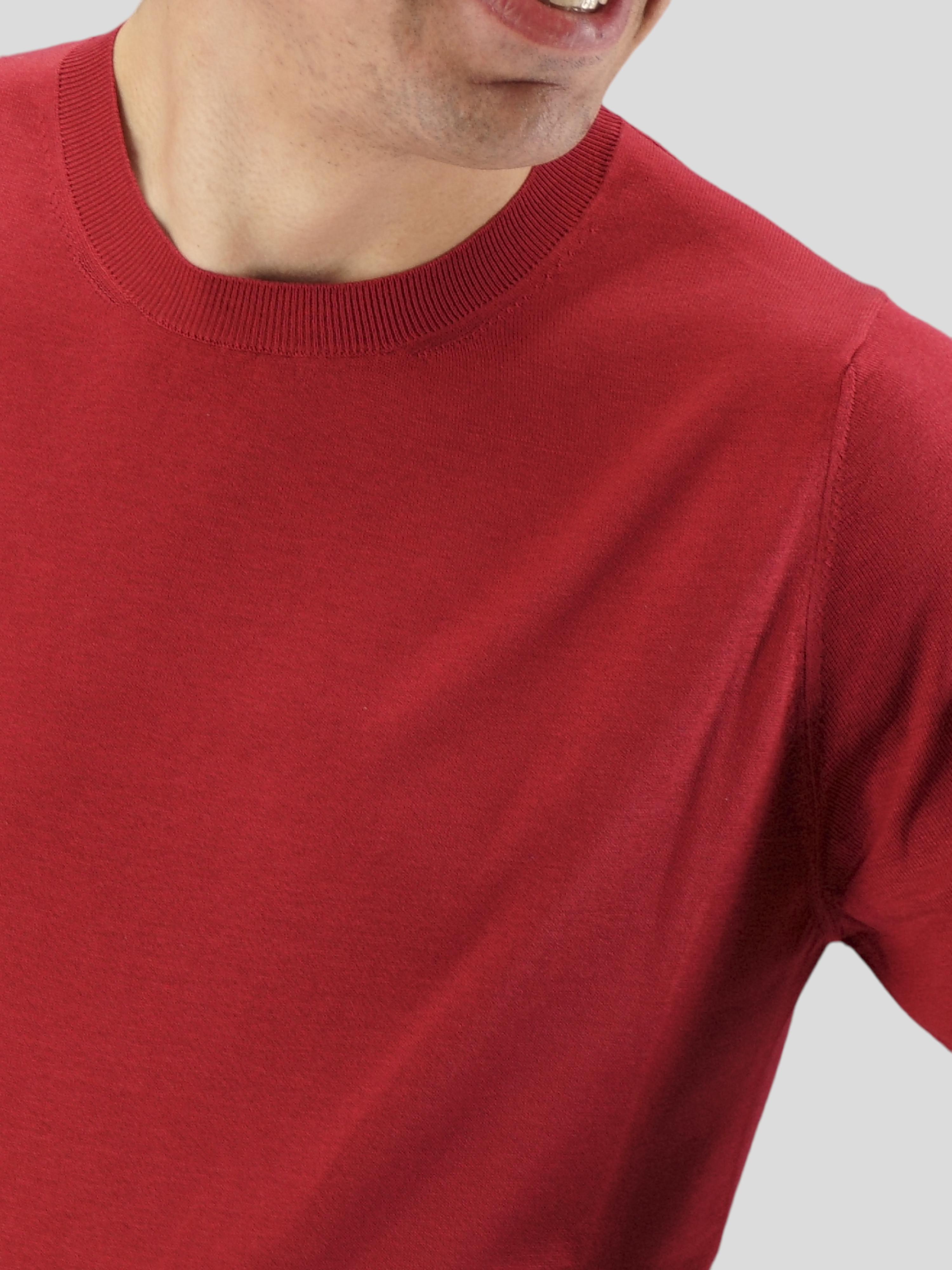 Knitted T-Shirt Rosso Porpora 100% Silk