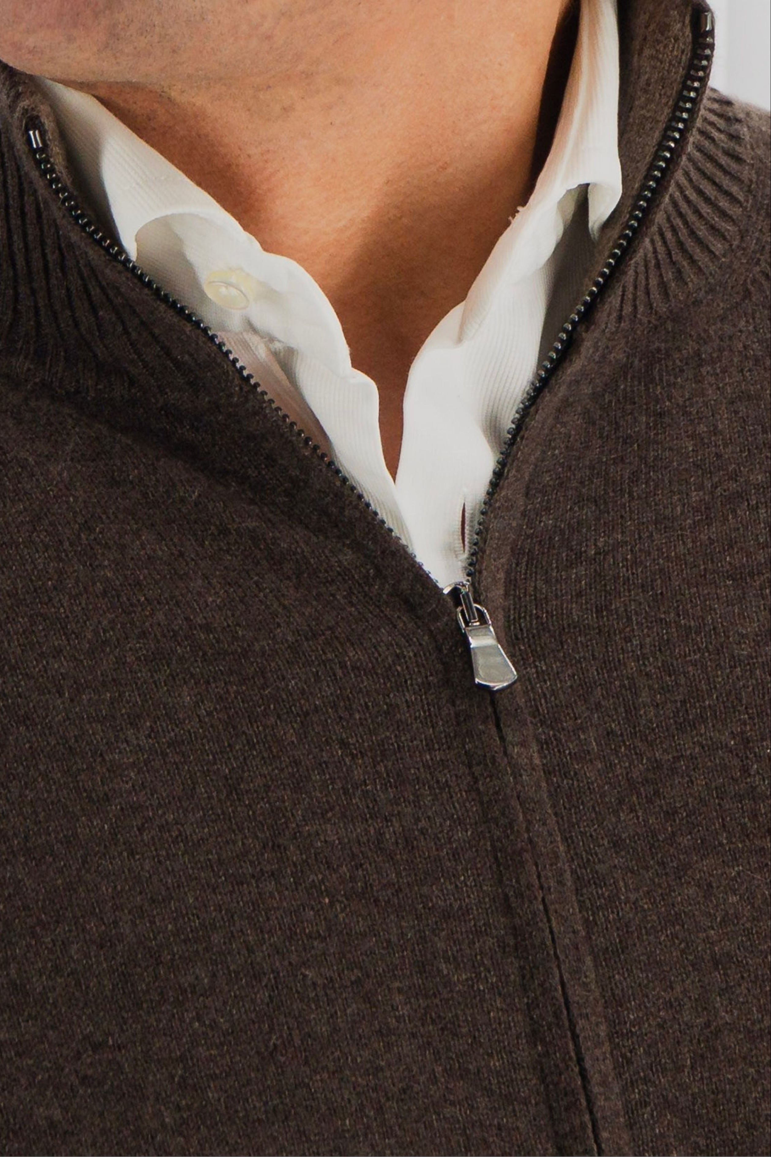 Full Zip 100% Cashmere Peat