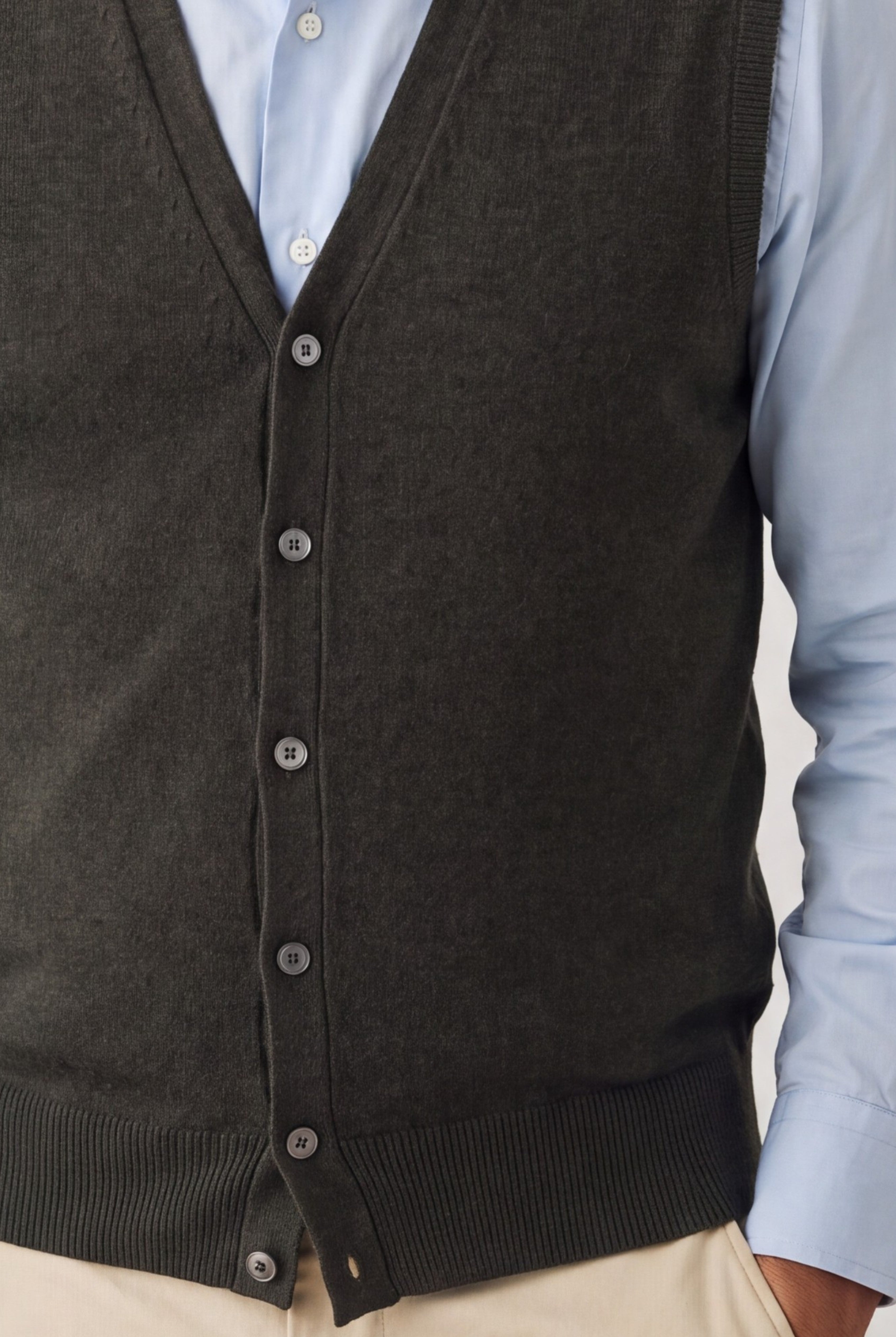 GILET BOTTONI LODEN GREEN 100% CASHMERE