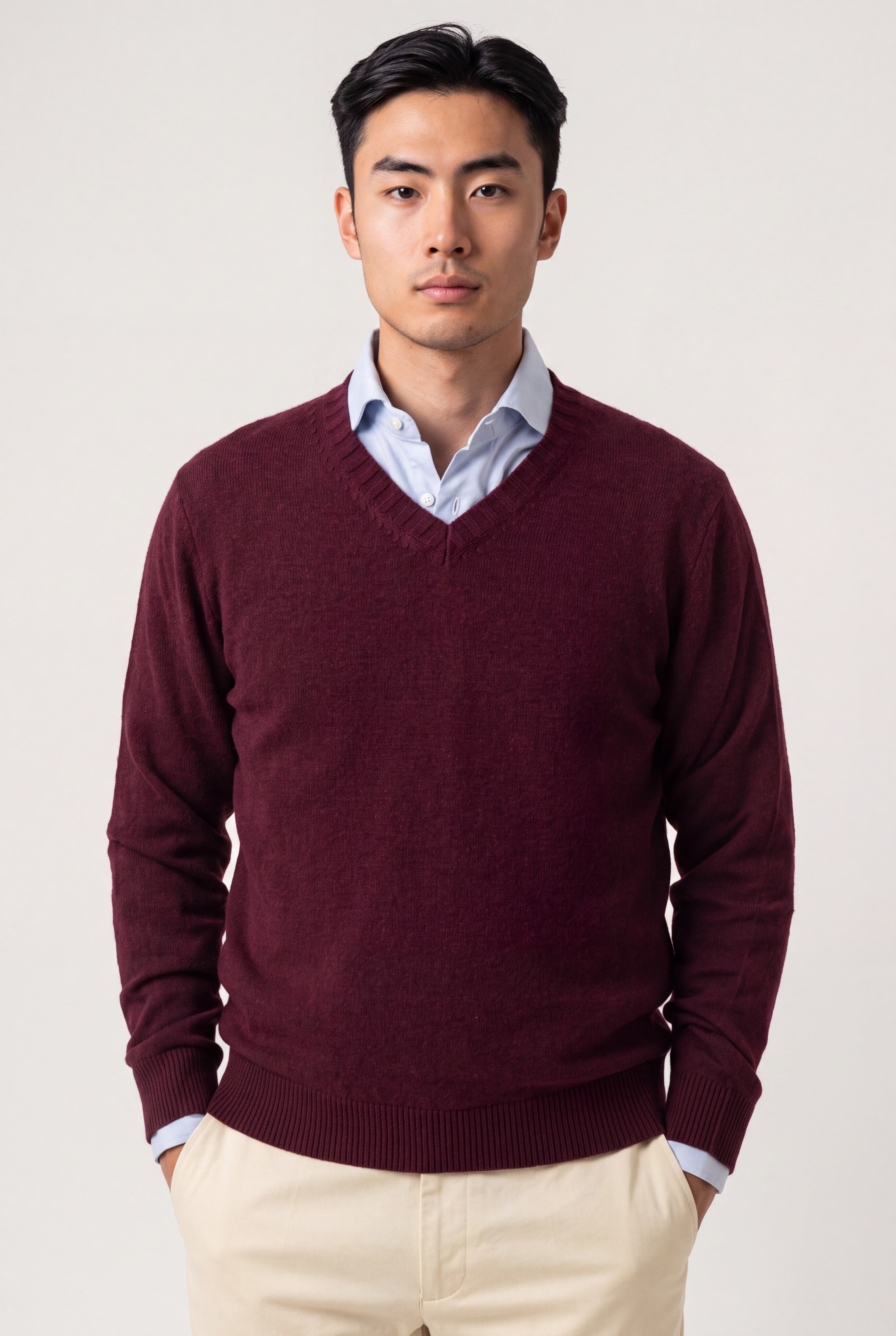 Scollo V Nuvola Bordeaux 100% Cashmere