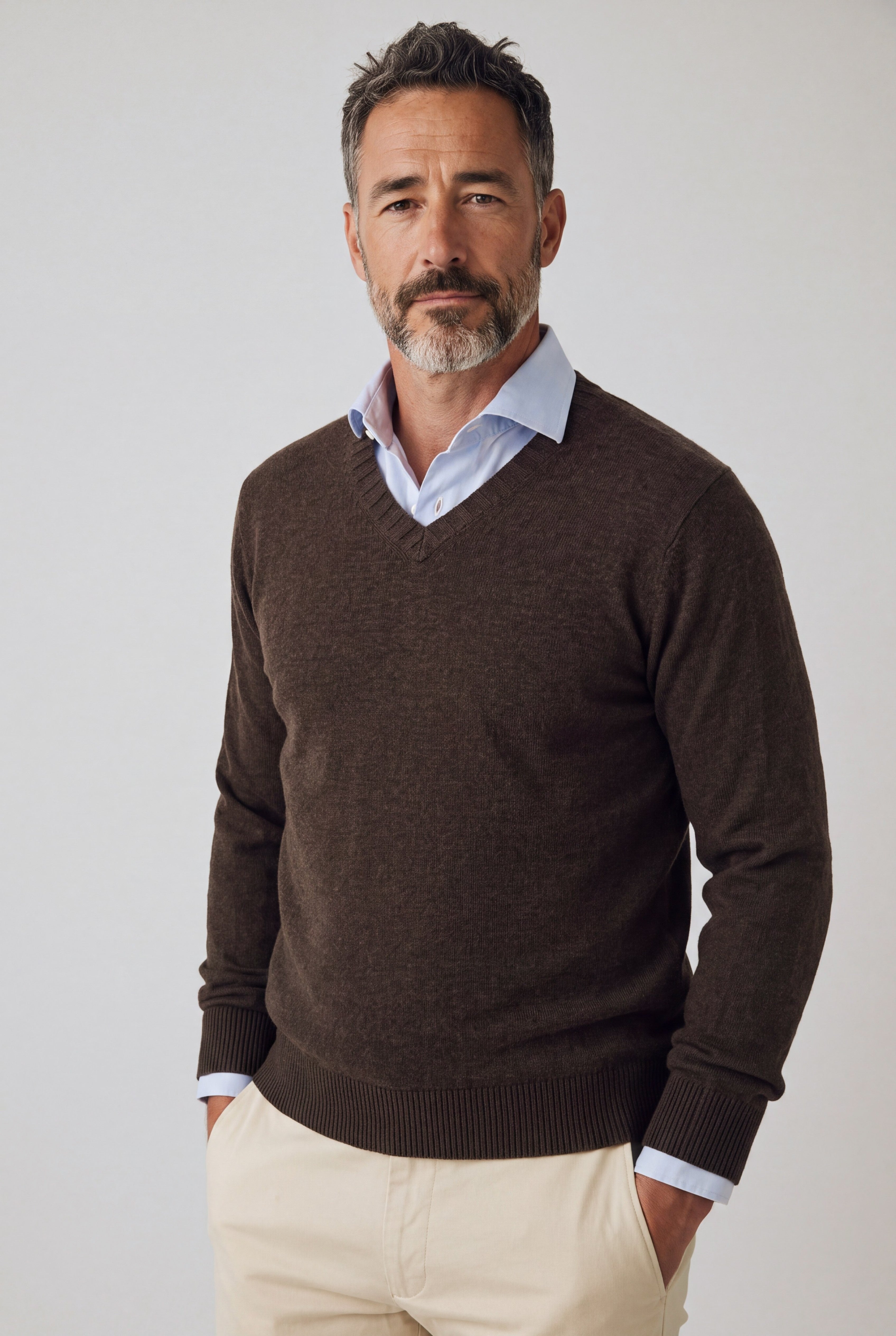 Scollo V Nuvola Peat 100% Cashmere